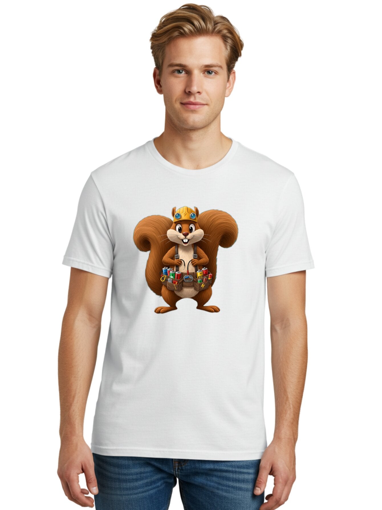Squirrel-Technician Men'S Graphic Tee, 100% Cotton, Comfortable Casual Summer Wear, Machine Washable, Vintage Camera, Old Camera, Antique Camera, Black Camera, Classic Photography, Photography Equipment, Nostalgic Device, Film Camera, Baq052 22