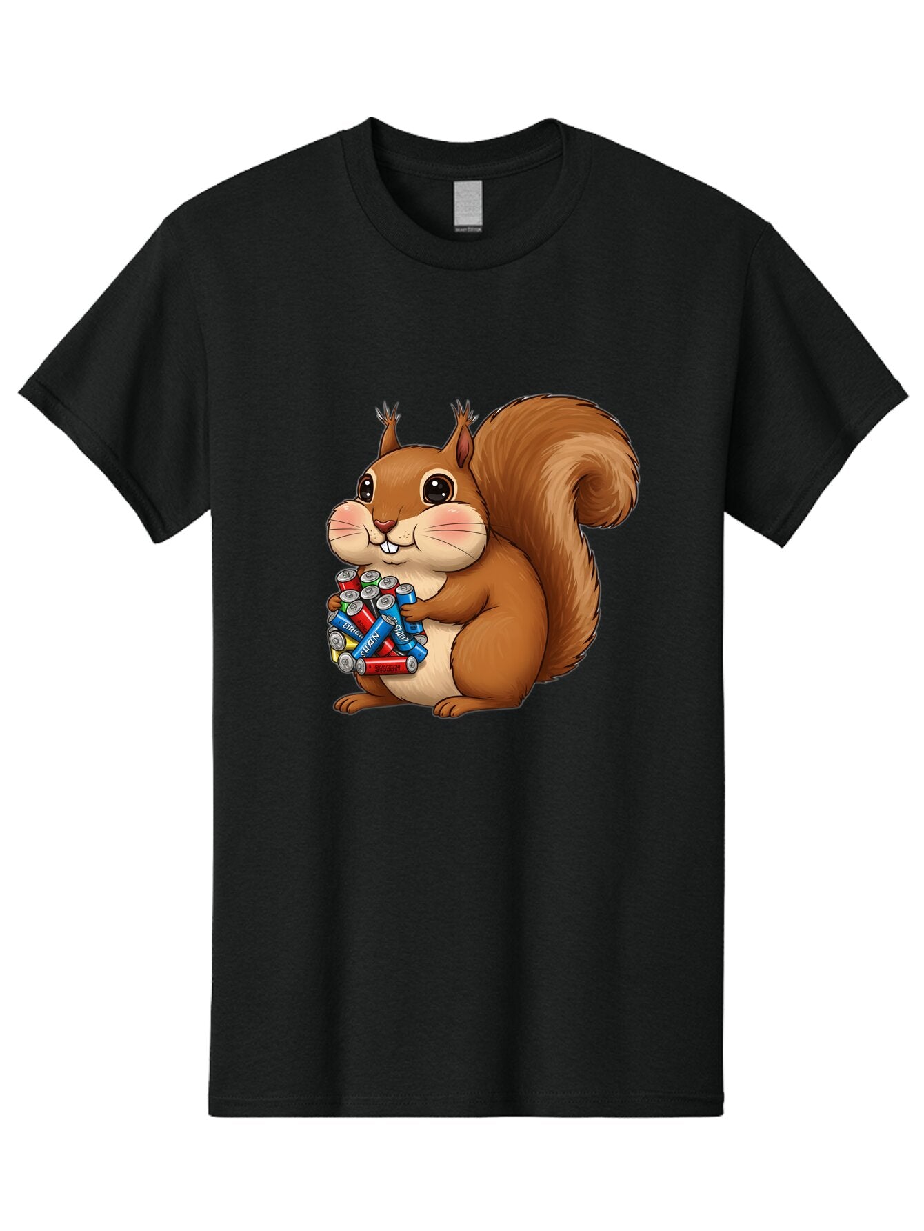 Squirrel-With-Batteries Men'S Graphic Tee, 100% Cotton, Comfortable Casual Summer Wear, Machine Washable, Vintage Camera, Old Camera, Antique Camera, Black Camera, Classic Photography, Photography Equipment, Nostalgic Device, Film Camera, Baq054 1