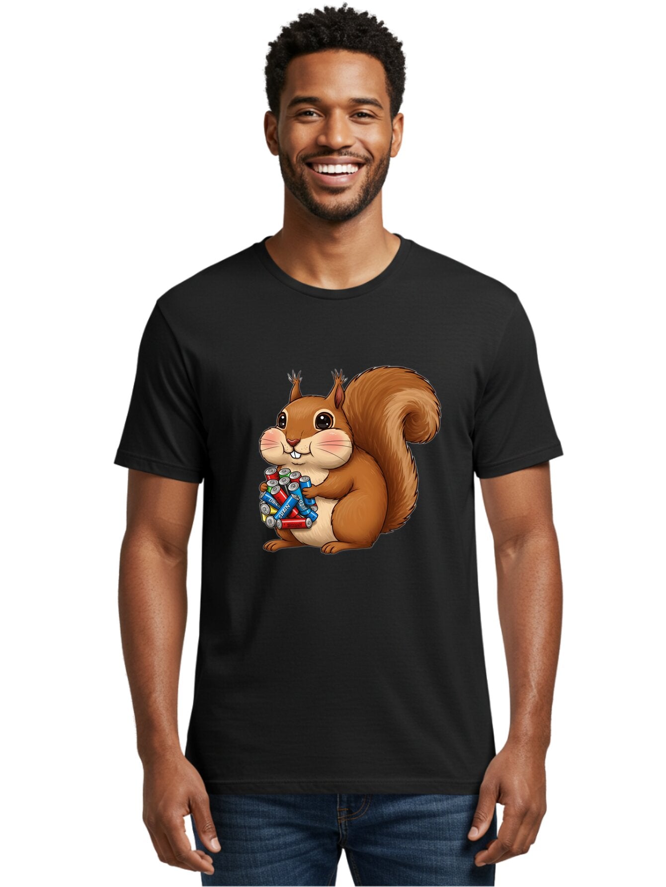 Squirrel-With-Batteries Men'S Graphic Tee, 100% Cotton, Comfortable Casual Summer Wear, Machine Washable, Vintage Camera, Old Camera, Antique Camera, Black Camera, Classic Photography, Photography Equipment, Nostalgic Device, Film Camera, Baq054 19