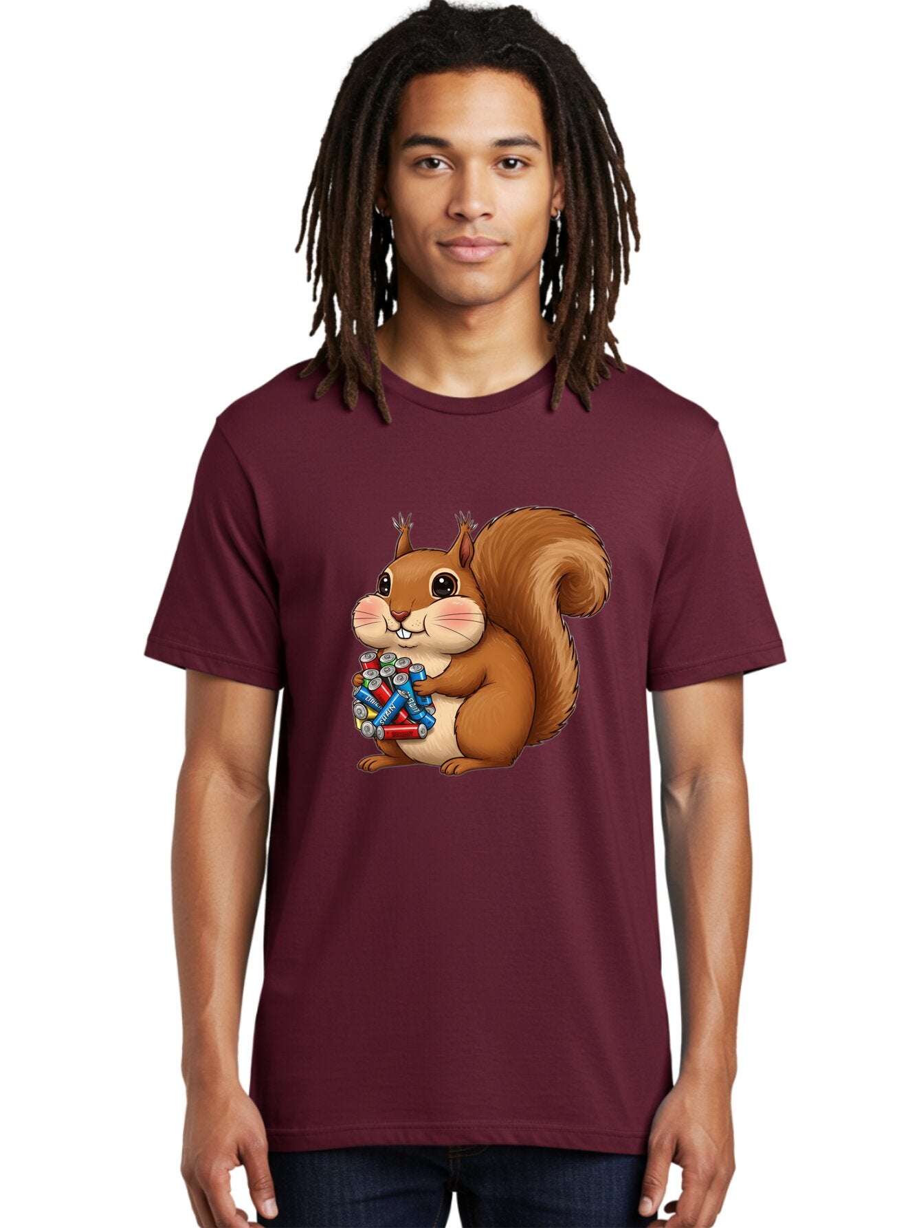 Squirrel-With-Batteries Men'S Graphic Tee, 100% Cotton, Comfortable Casual Summer Wear, Machine Washable, Vintage Camera, Old Camera, Antique Camera, Black Camera, Classic Photography, Photography Equipment, Nostalgic Device, Film Camera, Baq054 20