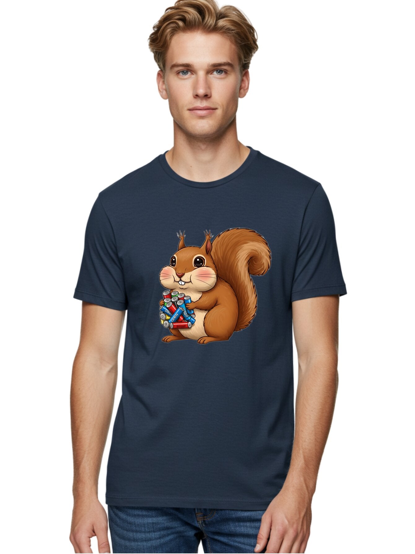 Squirrel-With-Batteries Men'S Graphic Tee, 100% Cotton, Comfortable Casual Summer Wear, Machine Washable, Vintage Camera, Old Camera, Antique Camera, Black Camera, Classic Photography, Photography Equipment, Nostalgic Device, Film Camera, Baq054 30
