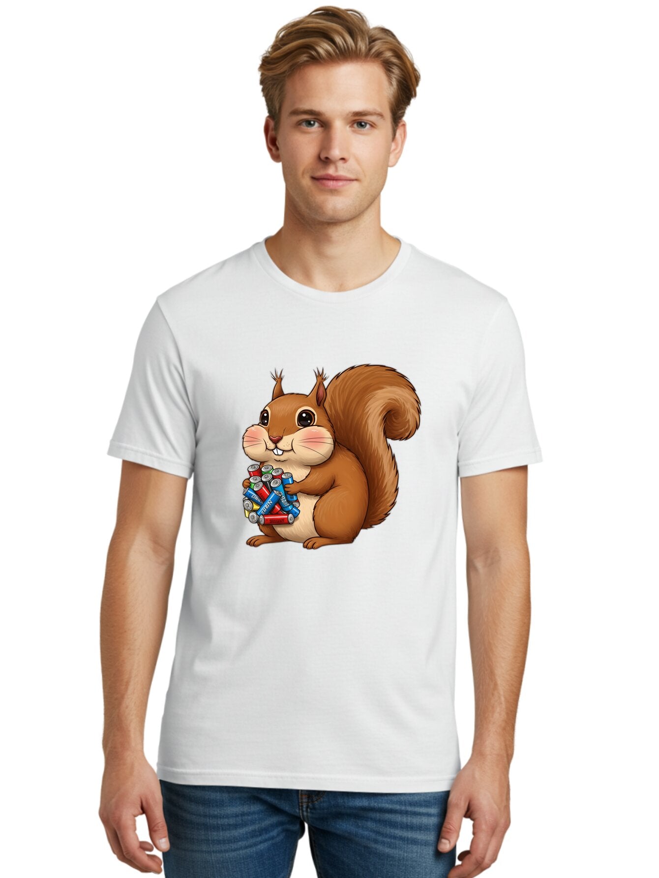 Squirrel-With-Batteries Men'S Graphic Tee, 100% Cotton, Comfortable Casual Summer Wear, Machine Washable, Vintage Camera, Old Camera, Antique Camera, Black Camera, Classic Photography, Photography Equipment, Nostalgic Device, Film Camera, Baq054 24