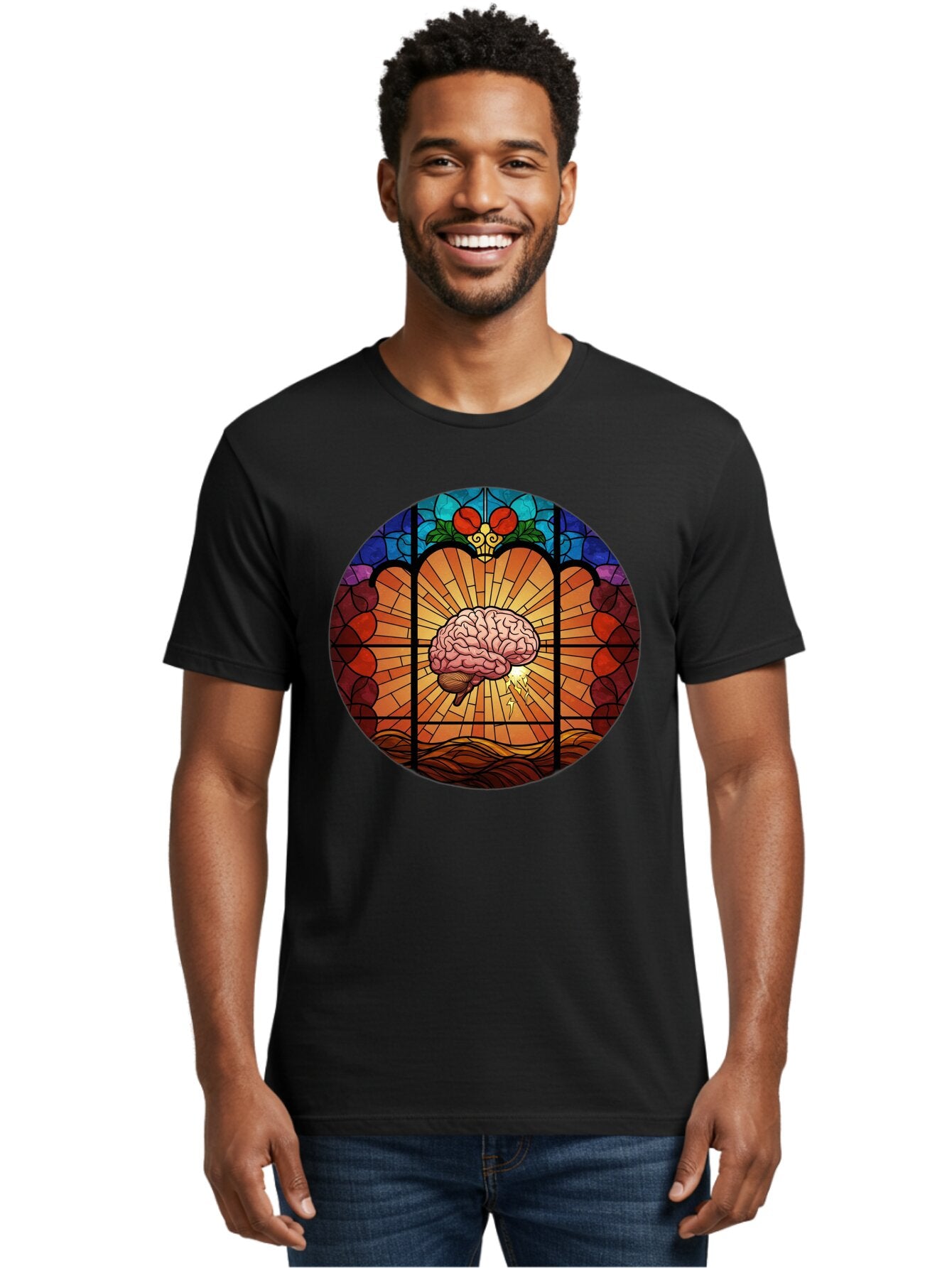 Stained-Glass-Brain Men'S Graphic Tee, 100% Cotton, Comfortable Casual Summer Wear, Machine Washable, Vintage Camera, Old Camera, Antique Camera, Black Camera, Classic Photography, Photography Equipment, Nostalgic Device, Film Camera, Baq056 23