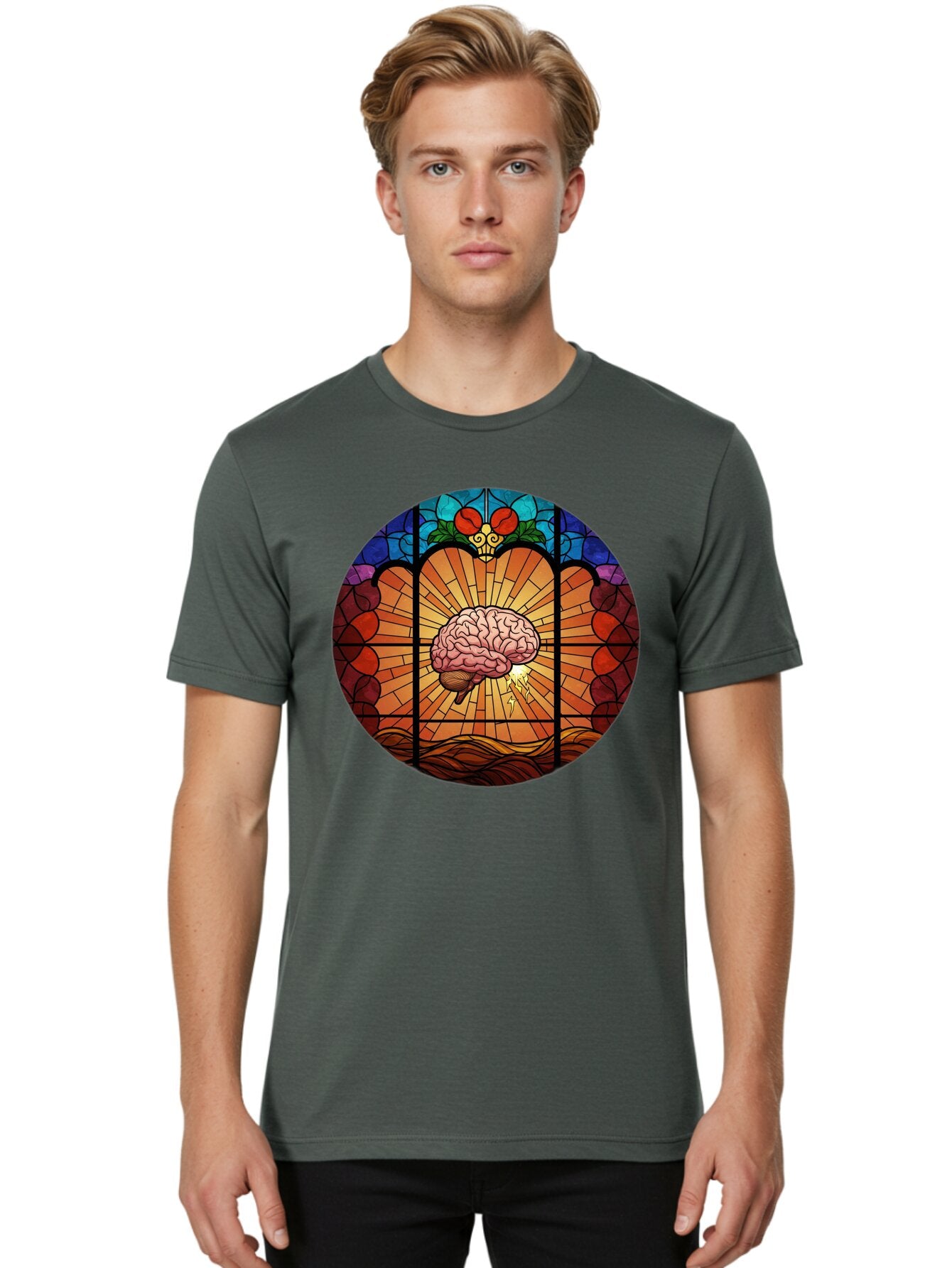 Stained-Glass-Brain Men'S Graphic Tee, 100% Cotton, Comfortable Casual Summer Wear, Machine Washable, Vintage Camera, Old Camera, Antique Camera, Black Camera, Classic Photography, Photography Equipment, Nostalgic Device, Film Camera, Baq056 28
