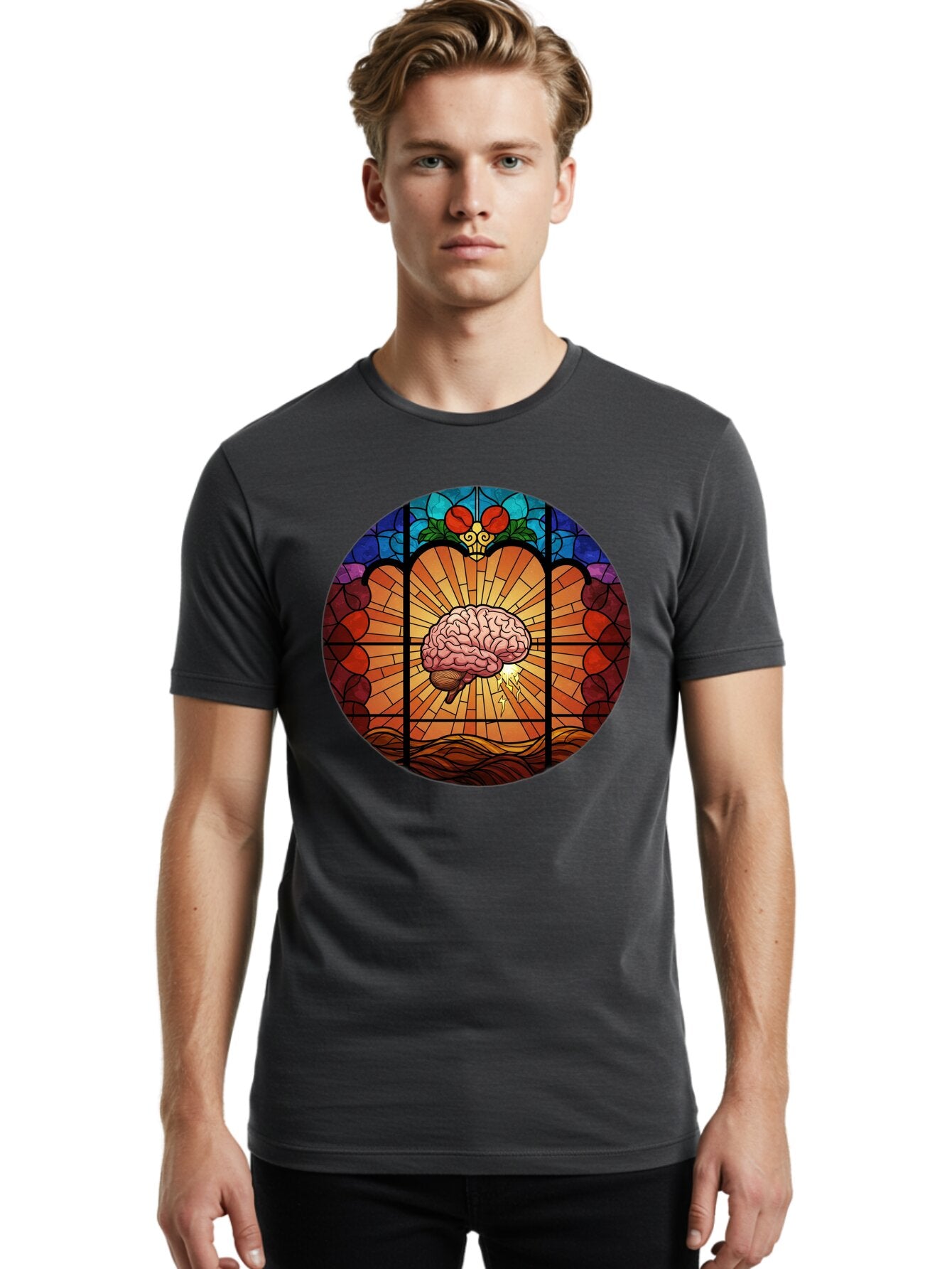 Stained-Glass-Brain Men'S Graphic Tee, 100% Cotton, Comfortable Casual Summer Wear, Machine Washable, Vintage Camera, Old Camera, Antique Camera, Black Camera, Classic Photography, Photography Equipment, Nostalgic Device, Film Camera, Baq056 29