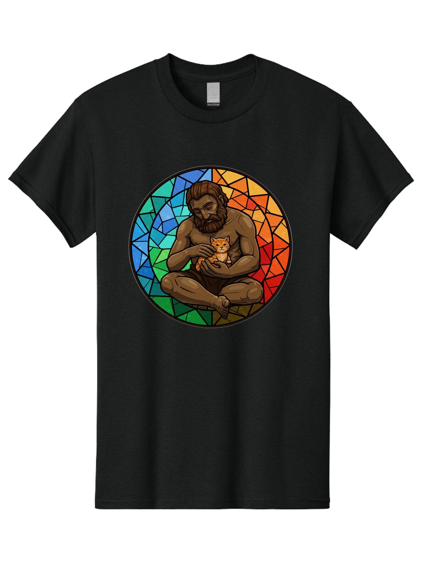 Stained-Glass-Jesus-And-Kitten Men'S Graphic Tee, 100% Cotton, Comfortable Casual Summer Wear, Machine Washable, Vintage Camera, Old Camera, Antique Camera, Black Camera, Classic Photography, Photography Equipment, Nostalgic Device, Baq060 9