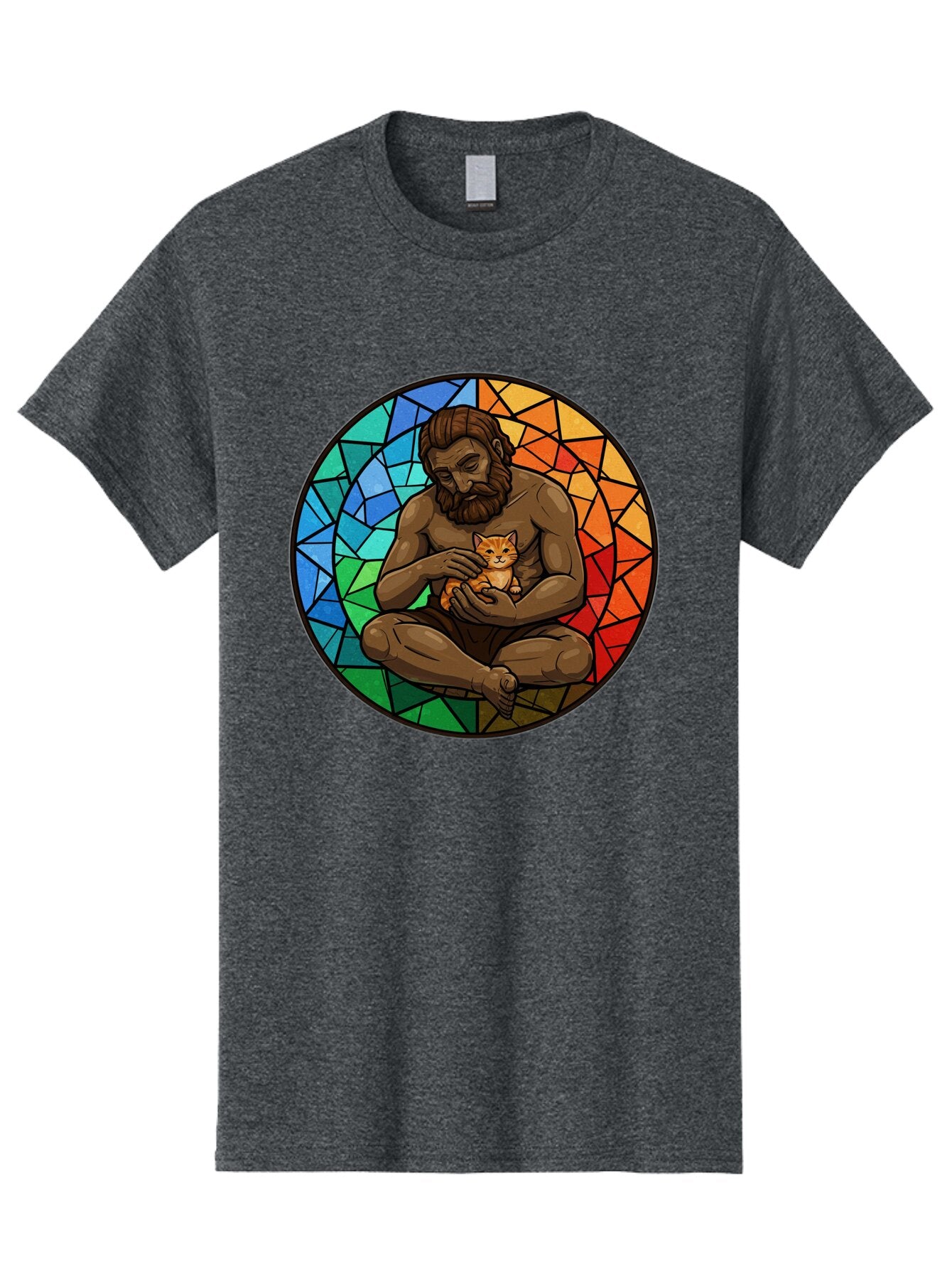 Stained-Glass-Jesus-And-Kitten Men'S Graphic Tee, 100% Cotton, Comfortable Casual Summer Wear, Machine Washable, Vintage Camera, Old Camera, Antique Camera, Black Camera, Classic Photography, Photography Equipment, Nostalgic Device, Baq060 15