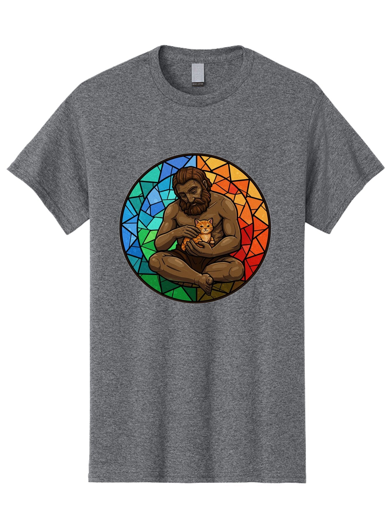 Stained-Glass-Jesus-And-Kitten Men'S Graphic Tee, 100% Cotton, Comfortable Casual Summer Wear, Machine Washable, Vintage Camera, Old Camera, Antique Camera, Black Camera, Classic Photography, Photography Equipment, Nostalgic Device, Baq060 3