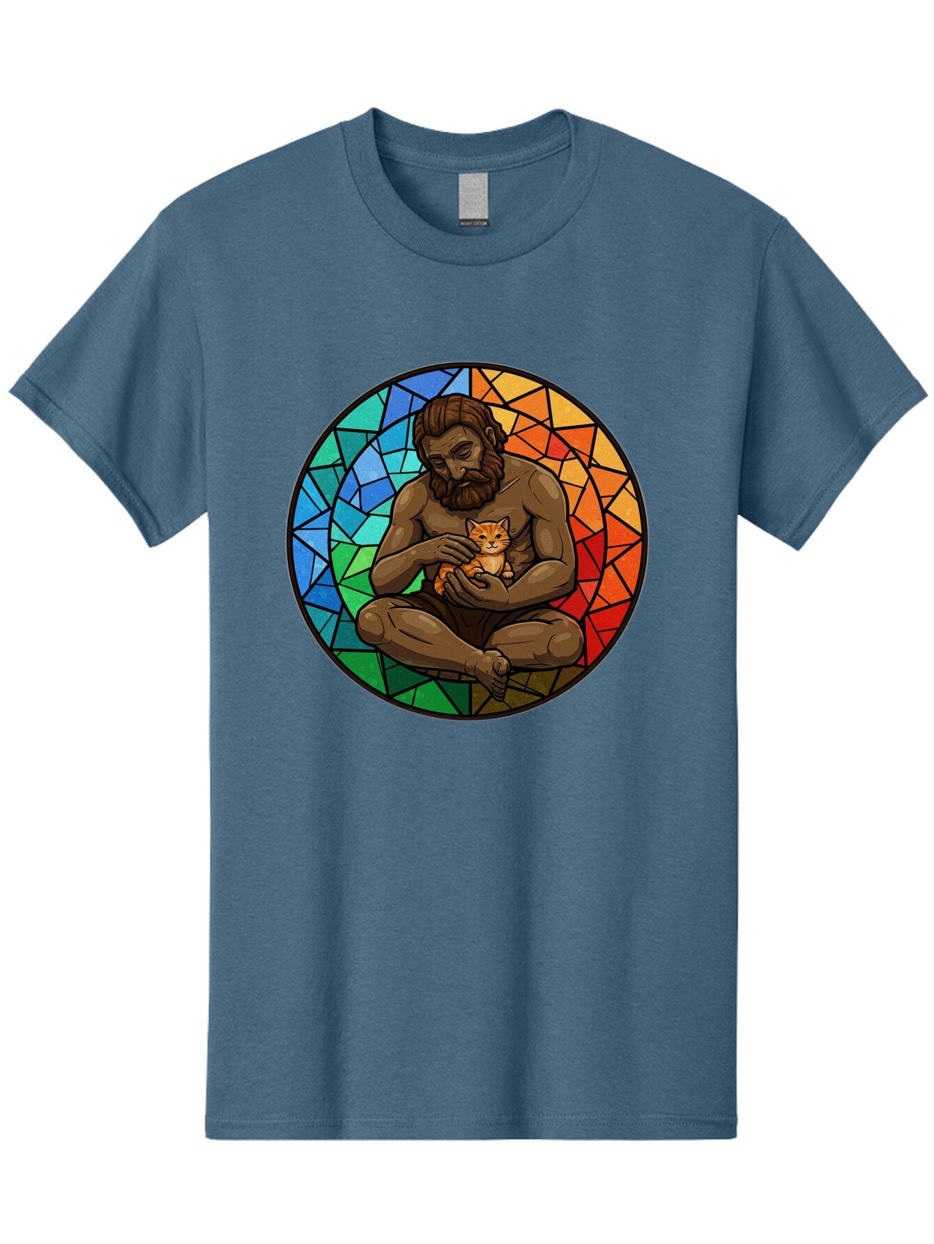 Stained-Glass-Jesus-And-Kitten Men'S Graphic Tee, 100% Cotton, Comfortable Casual Summer Wear, Machine Washable, Vintage Camera, Old Camera, Antique Camera, Black Camera, Classic Photography, Photography Equipment, Nostalgic Device, Baq060 13