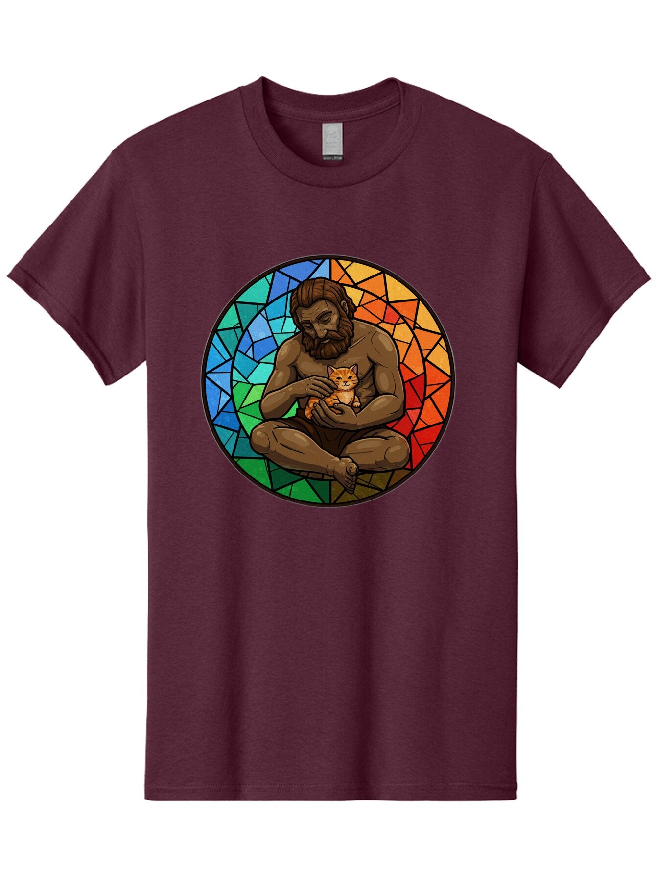 Stained-Glass-Jesus-And-Kitten Men'S Graphic Tee, 100% Cotton, Comfortable Casual Summer Wear, Machine Washable, Vintage Camera, Old Camera, Antique Camera, Black Camera, Classic Photography, Photography Equipment, Nostalgic Device, Baq060 4