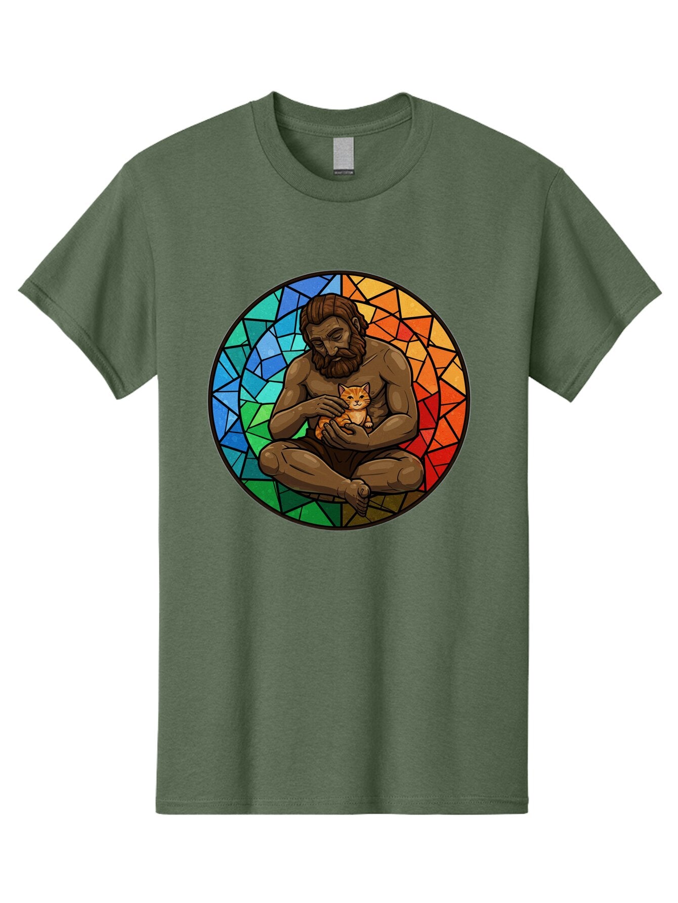 Stained-Glass-Jesus-And-Kitten Men'S Graphic Tee, 100% Cotton, Comfortable Casual Summer Wear, Machine Washable, Vintage Camera, Old Camera, Antique Camera, Black Camera, Classic Photography, Photography Equipment, Nostalgic Device, Baq060 14