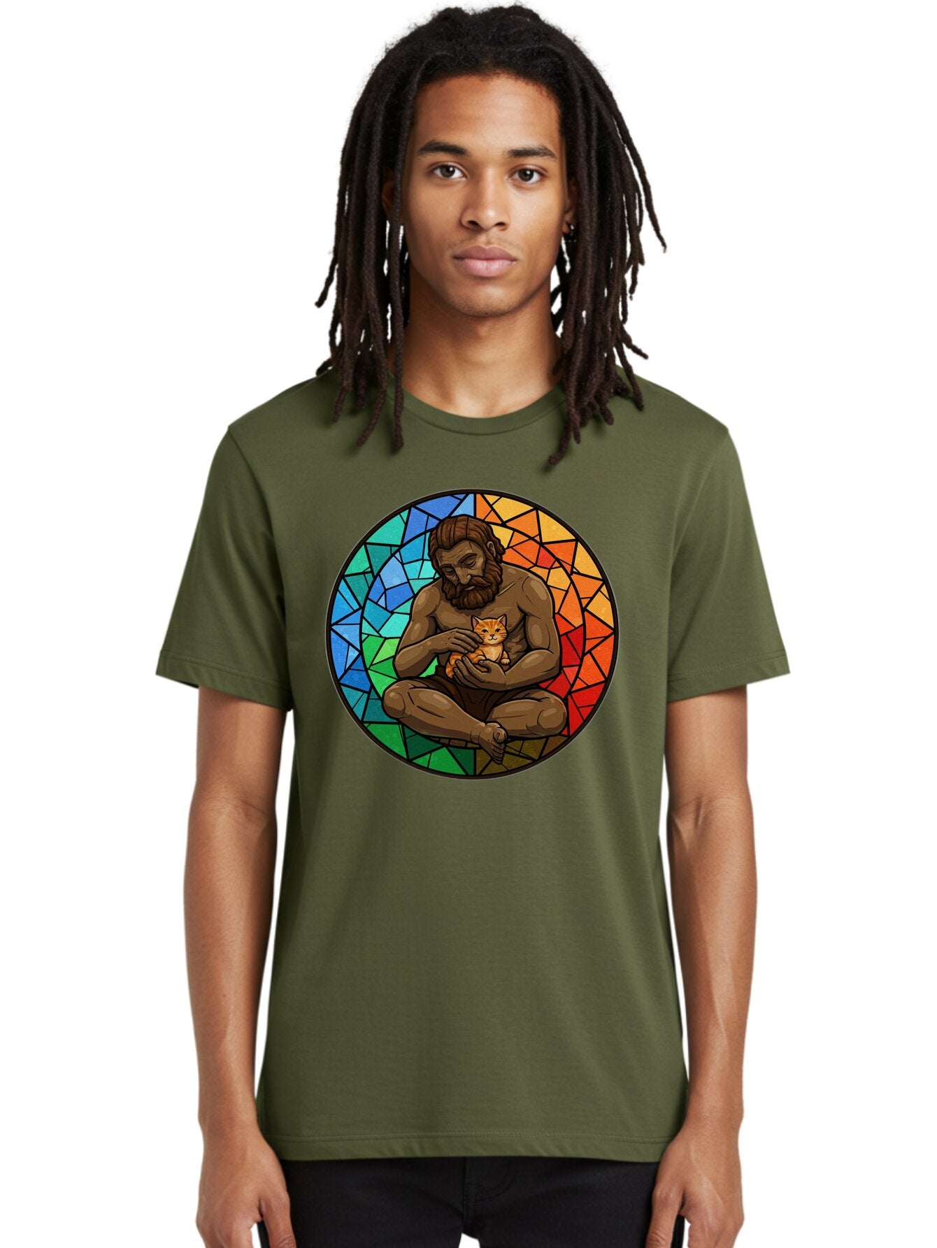 Stained-Glass-Jesus-And-Kitten Men'S Graphic Tee, 100% Cotton, Comfortable Casual Summer Wear, Machine Washable, Vintage Camera, Old Camera, Antique Camera, Black Camera, Classic Photography, Photography Equipment, Nostalgic Device, Baq060 29