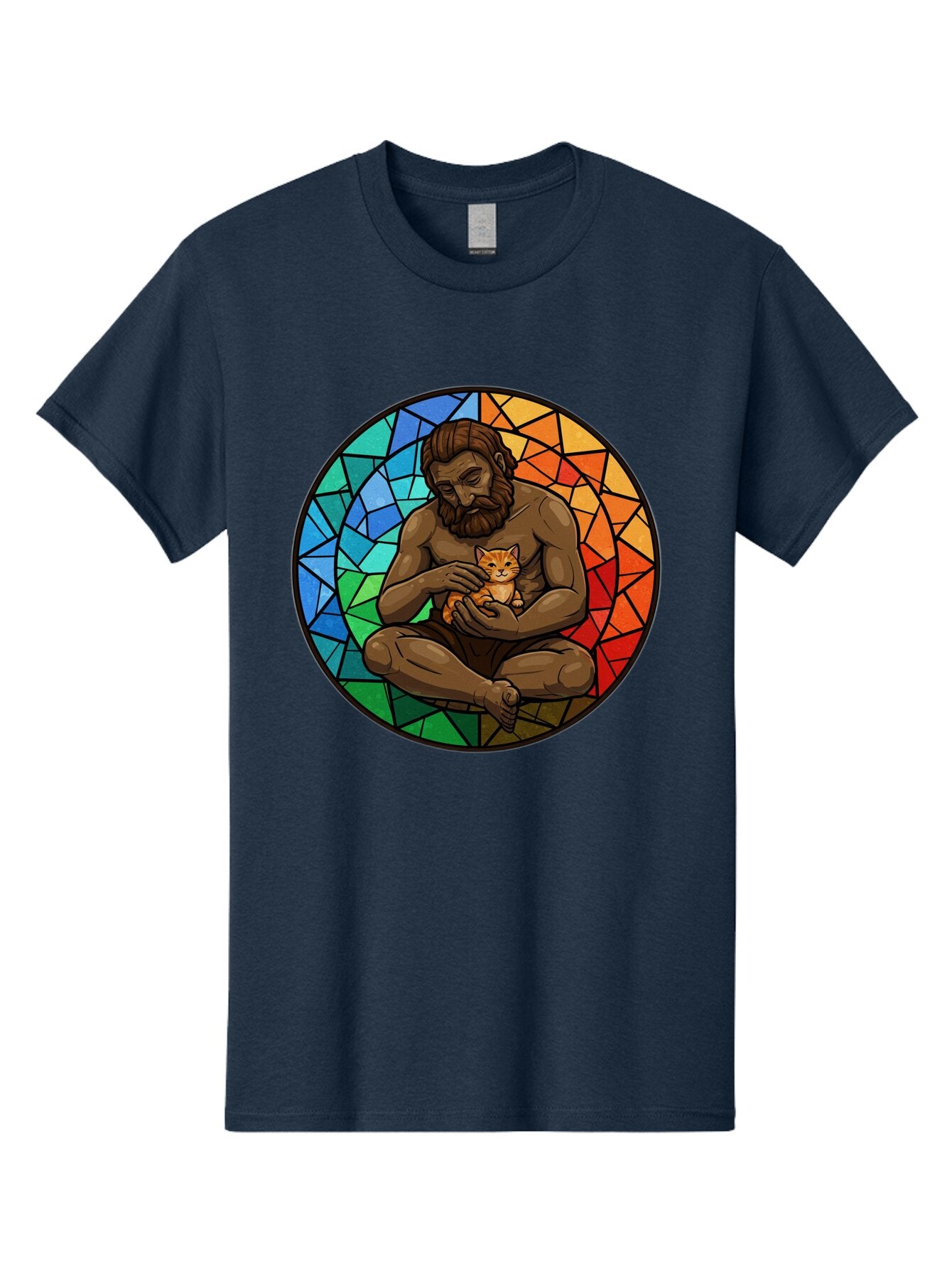 Stained-Glass-Jesus-And-Kitten Men'S Graphic Tee, 100% Cotton, Comfortable Casual Summer Wear, Machine Washable, Vintage Camera, Old Camera, Antique Camera, Black Camera, Classic Photography, Photography Equipment, Nostalgic Device, Baq060 10