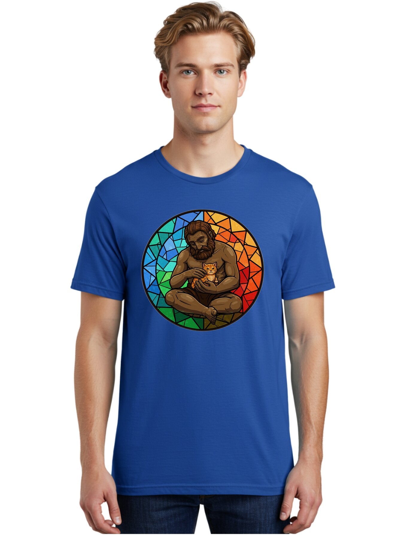 Stained-Glass-Jesus-And-Kitten Men'S Graphic Tee, 100% Cotton, Comfortable Casual Summer Wear, Machine Washable, Vintage Camera, Old Camera, Antique Camera, Black Camera, Classic Photography, Photography Equipment, Nostalgic Device, Baq060 19