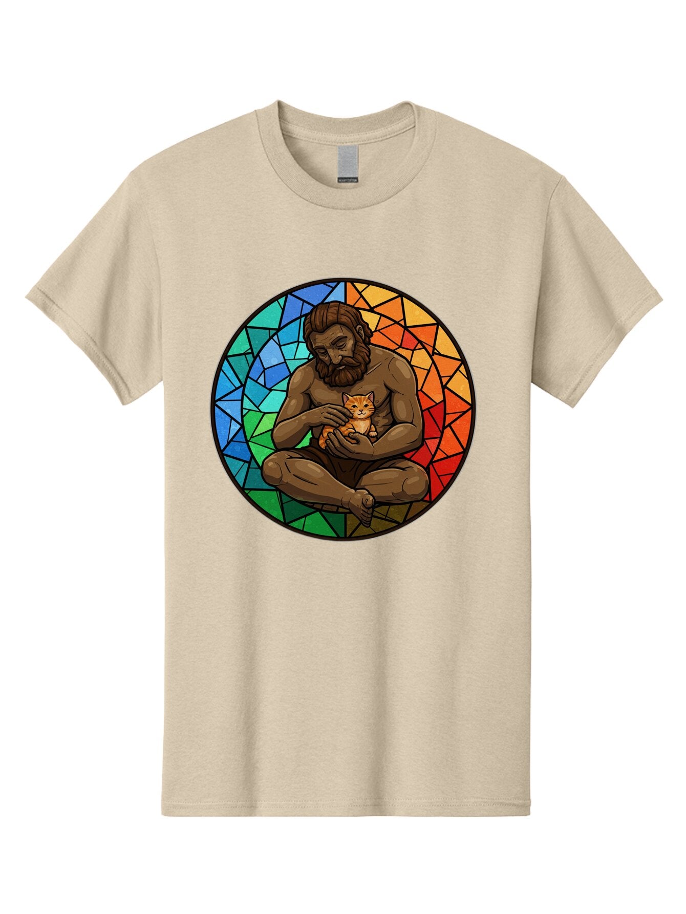 Stained-Glass-Jesus-And-Kitten Men'S Graphic Tee, 100% Cotton, Comfortable Casual Summer Wear, Machine Washable, Vintage Camera, Old Camera, Antique Camera, Black Camera, Classic Photography, Photography Equipment, Nostalgic Device, Baq060 11