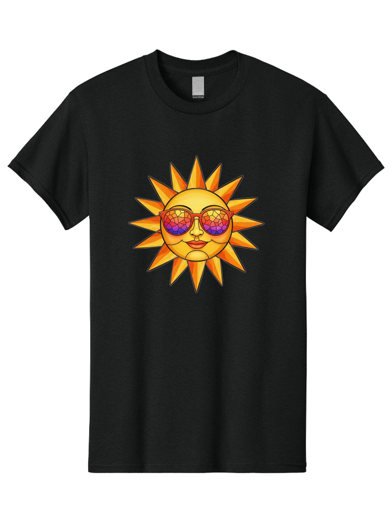Stained-Glass-Sun Men'S Graphic Tee, 100% Cotton, Comfortable Casual Summer Wear, Machine Washable, Vintage Camera, Old Camera, Antique Camera, Black Camera, Classic Photography, Photography Equipment, Nostalgic Device, Film Camera, Camera Art Baq062 2