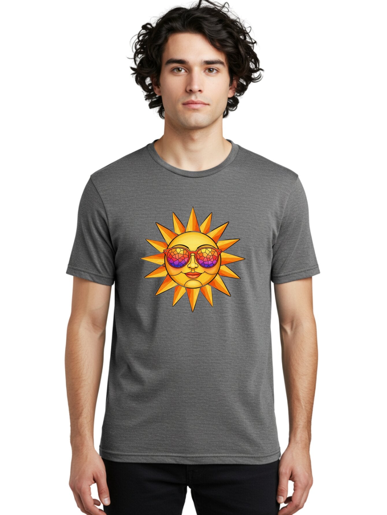 Stained-Glass-Sun Men'S Graphic Tee, 100% Cotton, Comfortable Casual Summer Wear, Machine Washable, Vintage Camera, Old Camera, Antique Camera, Black Camera, Classic Photography, Photography Equipment, Nostalgic Device, Film Camera, Camera Art Baq062 29