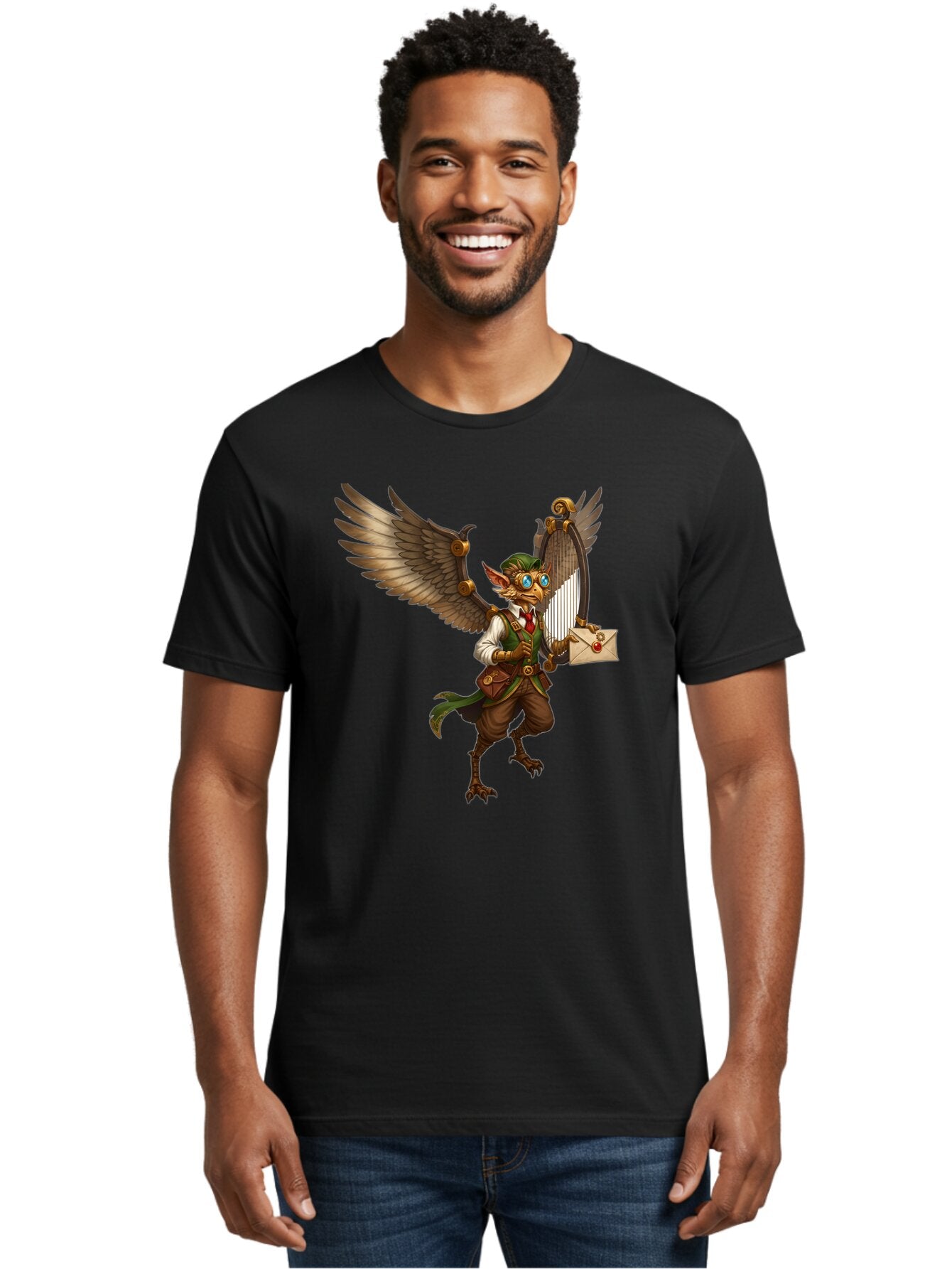 Steampunk-Bird-Character Men'S Graphic Tee, 100% Cotton, Comfortable Casual Summer Wear, Machine Washable, Vintage Camera, Old Camera, Antique Camera, Black Camera, Classic Photography, Photography Equipment, Nostalgic Device, Film Camera, Baq067 28