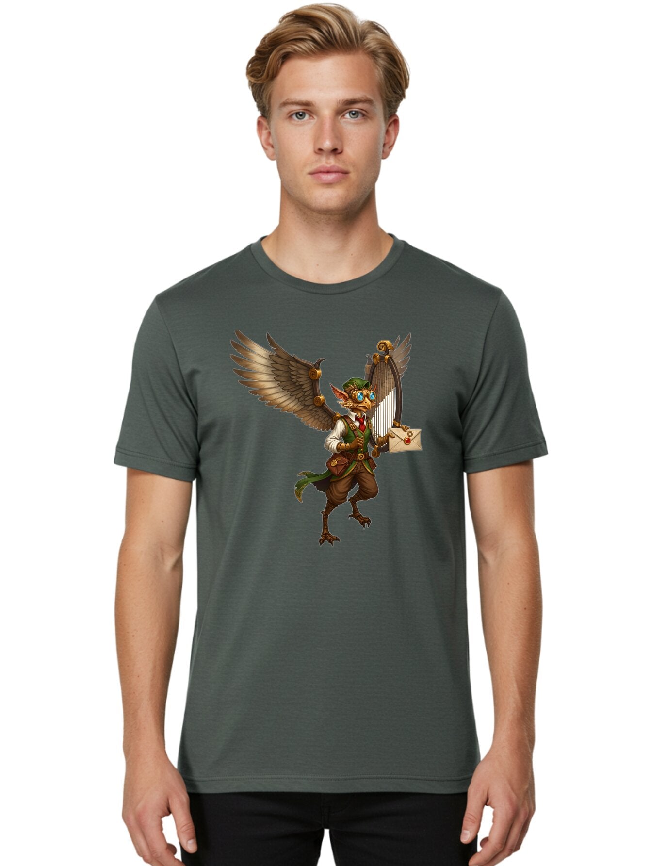 Steampunk-Bird-Character Men'S Graphic Tee, 100% Cotton, Comfortable Casual Summer Wear, Machine Washable, Vintage Camera, Old Camera, Antique Camera, Black Camera, Classic Photography, Photography Equipment, Nostalgic Device, Film Camera, Baq067 21