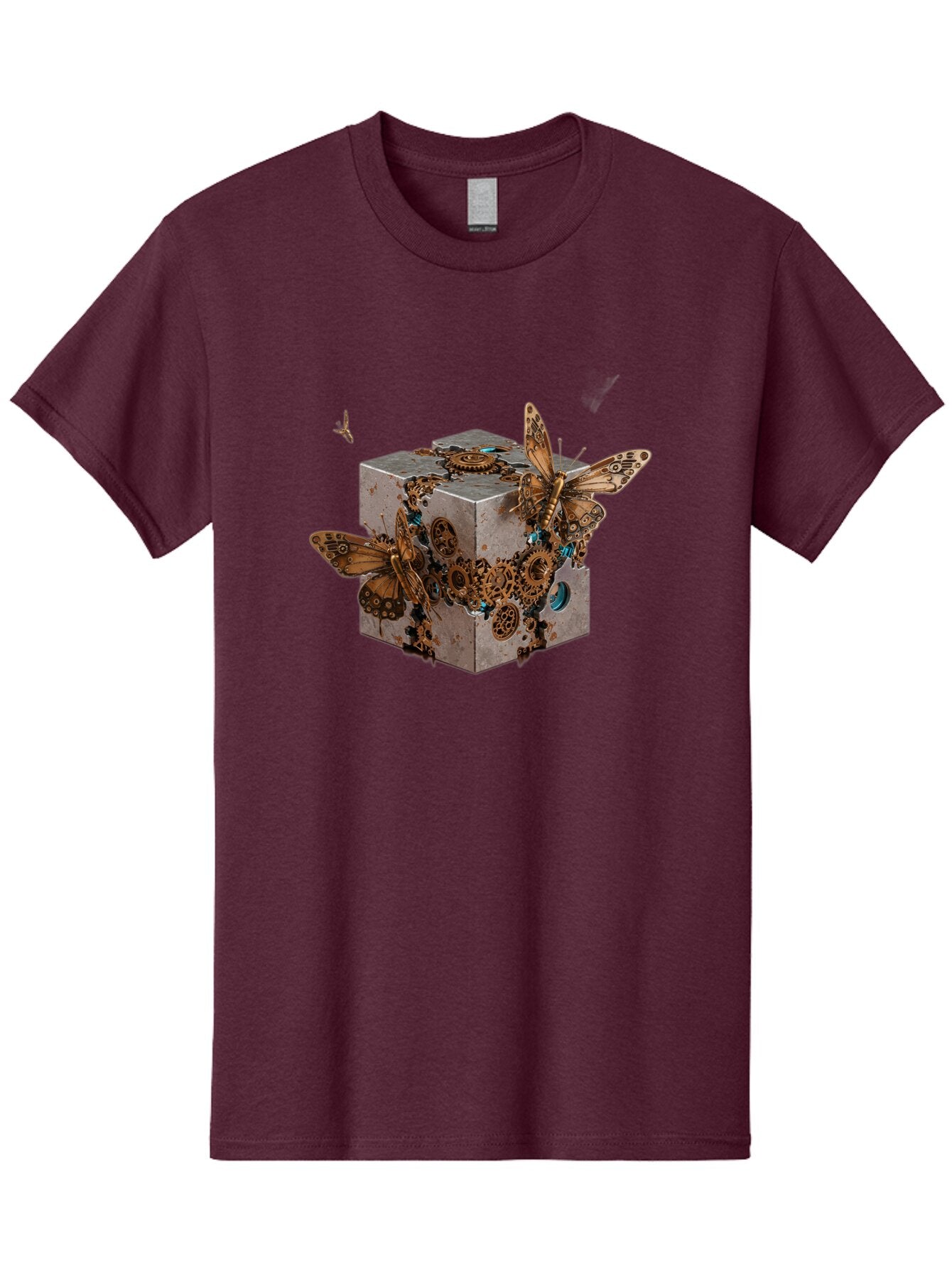 Steampunk-Butterflies Men'S Graphic Tee, 100% Cotton, Comfortable Casual Summer Wear, Machine Washable, Vintage Camera, Old Camera, Antique Camera, Black Camera, Classic Photography, Photography Equipment, Nostalgic Device, Film Camera, Baq068 1