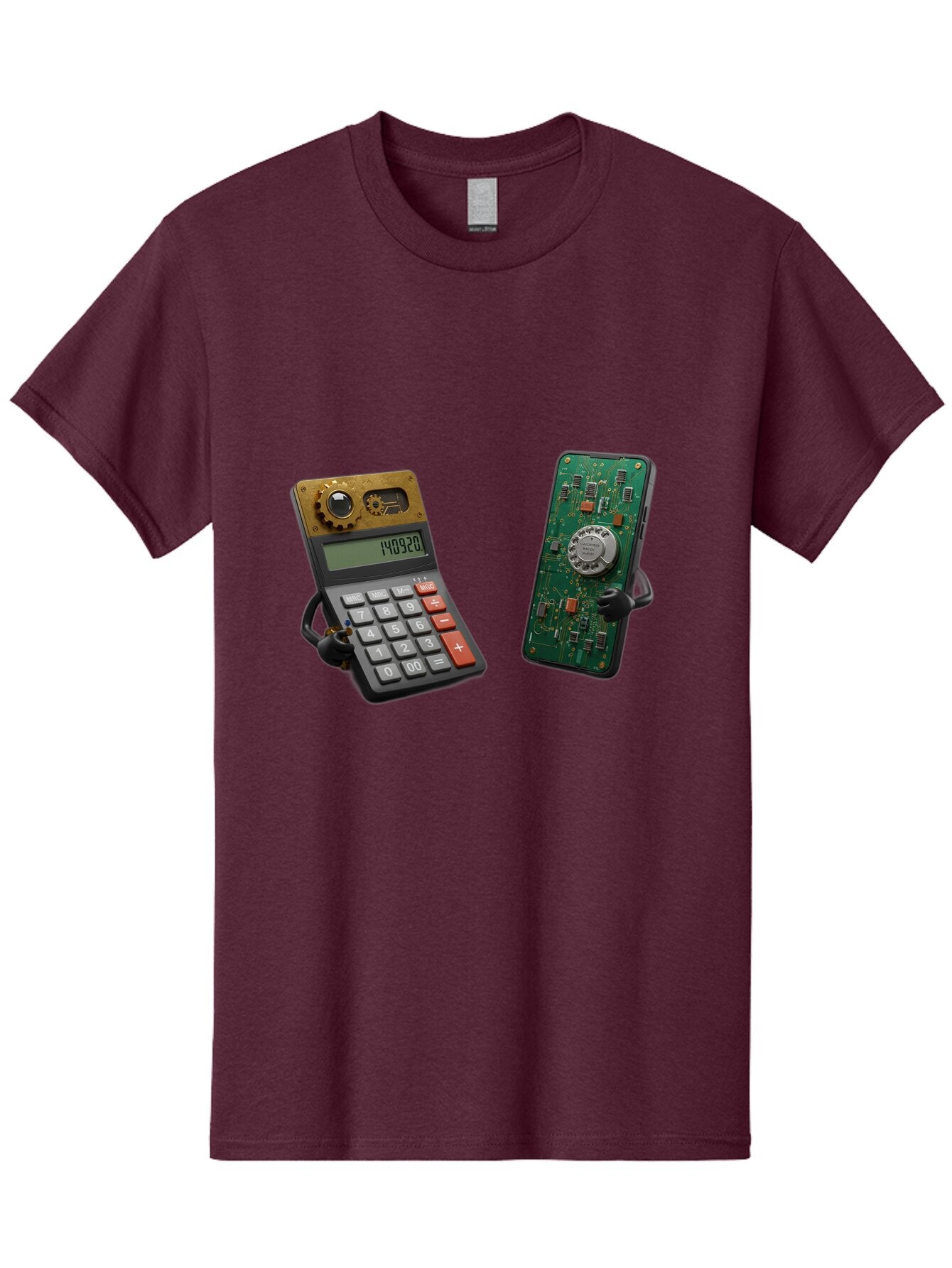Steampunk-Calculator-And-Circuit-Board-Phone Men'S Graphic Tee, 100% Cotton, Comfortable Casual Summer Wear, Machine Washable, Vintage Camera, Old Camera, Antique Camera, Black Camera, Classic Photography, Photography Equipment, Baq069 4