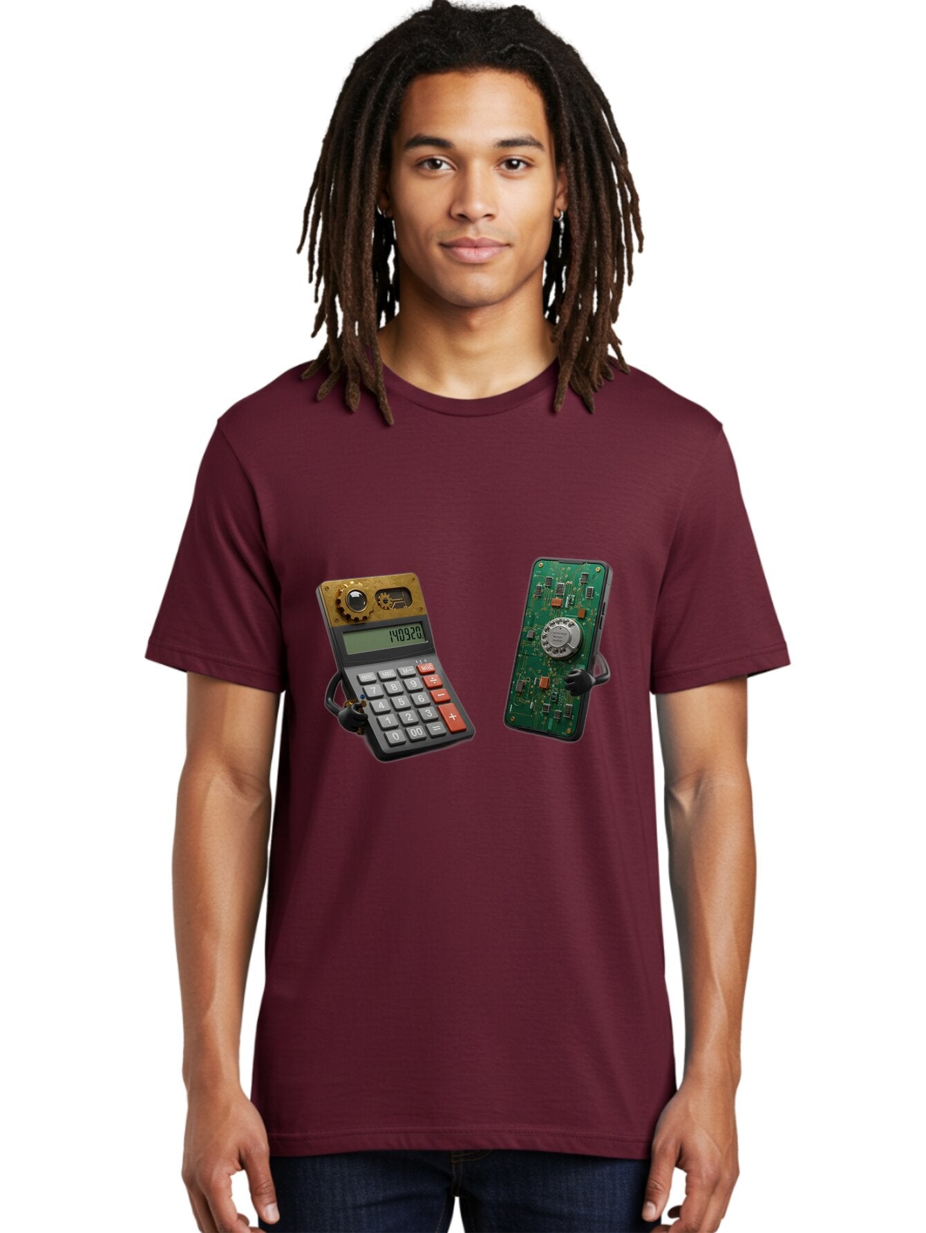 Steampunk-Calculator-And-Circuit-Board-Phone Men'S Graphic Tee, 100% Cotton, Comfortable Casual Summer Wear, Machine Washable, Vintage Camera, Old Camera, Antique Camera, Black Camera, Classic Photography, Photography Equipment, Baq069 18