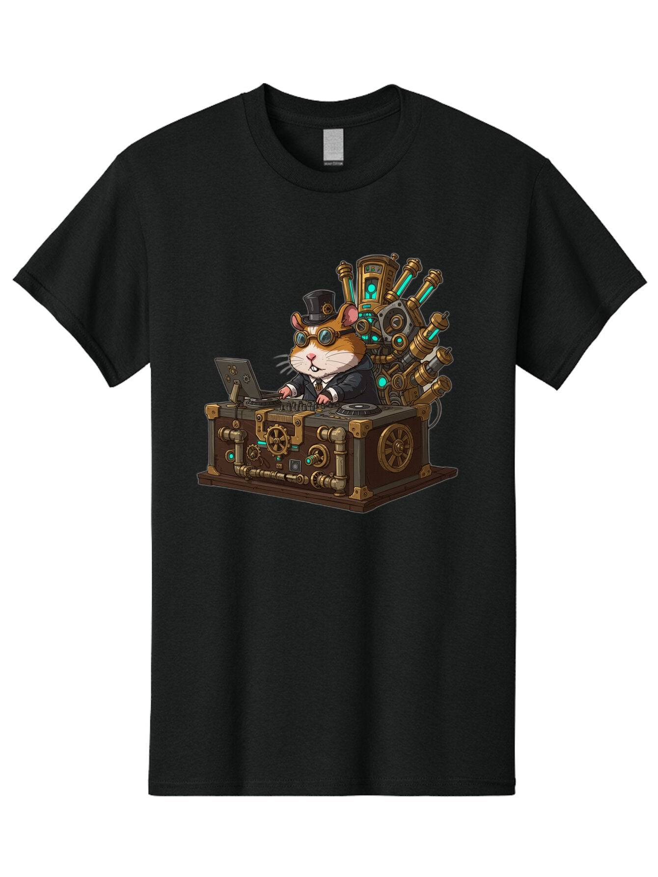Steampunk-Hamster-Dj Men'S Graphic Tee, 100% Cotton, Comfortable Casual Summer Wear, Machine Washable, Vintage Camera, Old Camera, Antique Camera, Black Camera, Classic Photography, Photography Equipment, Nostalgic Device, Film Camera, Baq072 7