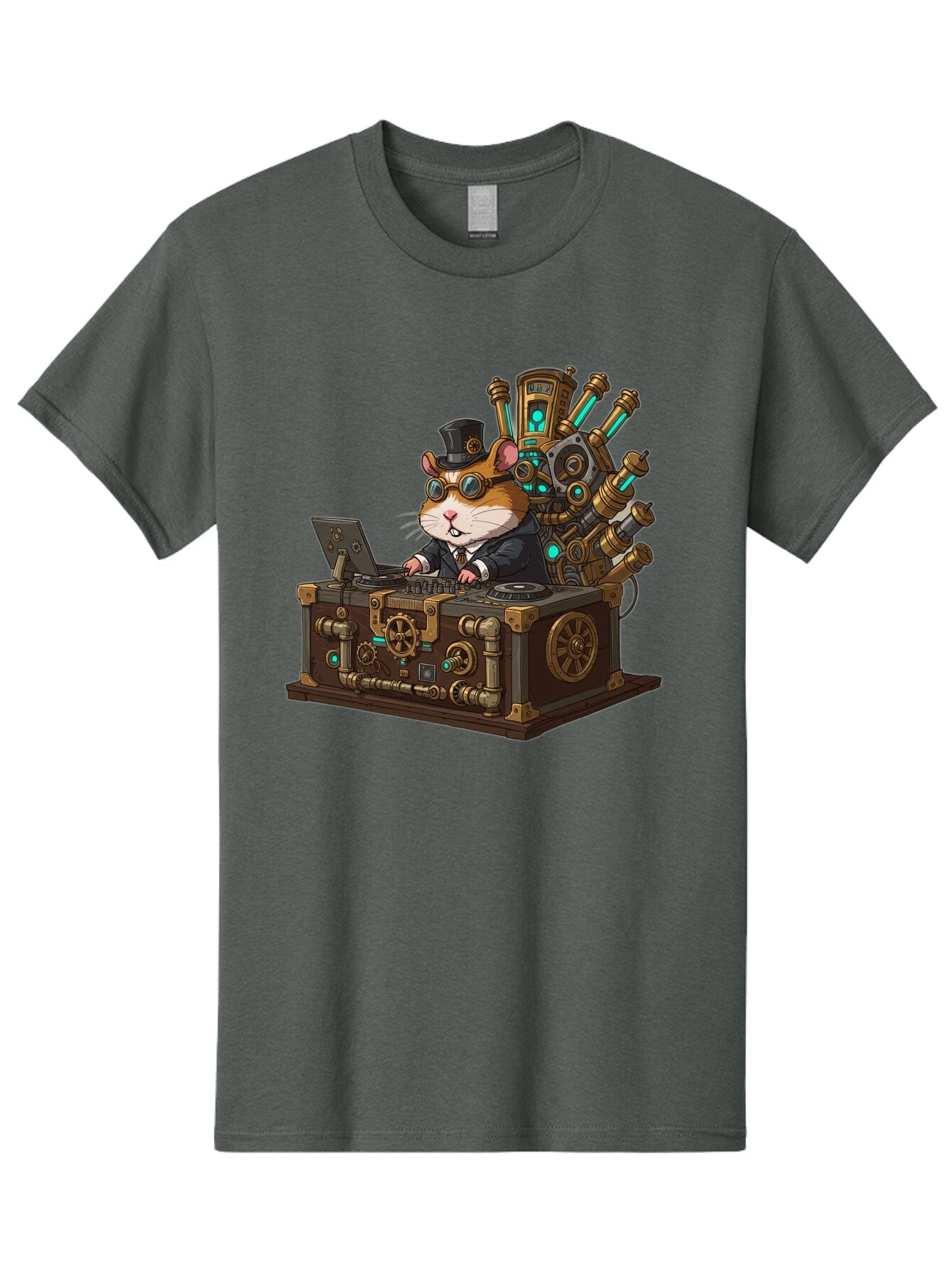 Steampunk-Hamster-Dj Men'S Graphic Tee, 100% Cotton, Comfortable Casual Summer Wear, Machine Washable, Vintage Camera, Old Camera, Antique Camera, Black Camera, Classic Photography, Photography Equipment, Nostalgic Device, Film Camera, Baq072 2