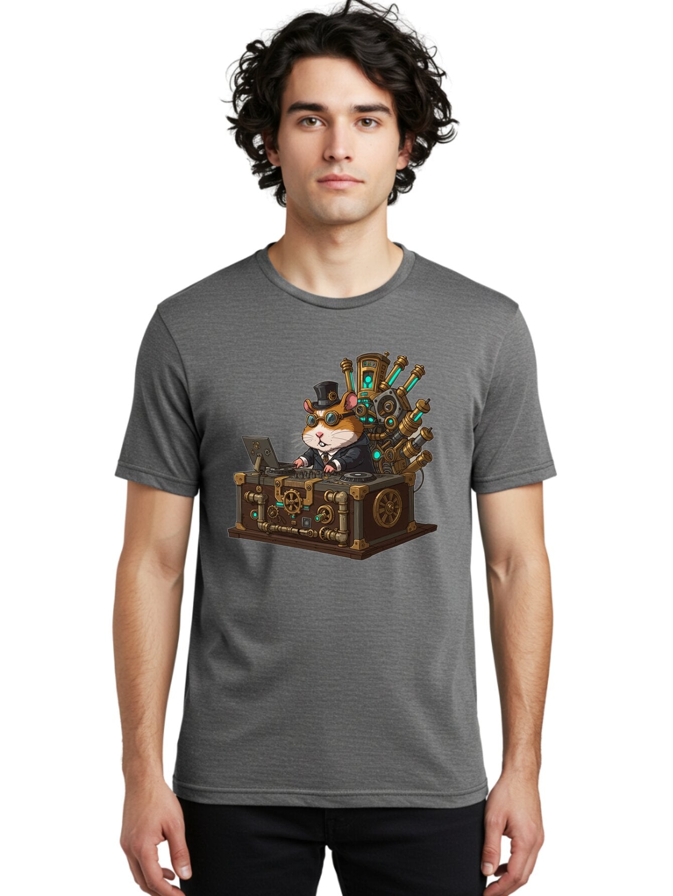 Steampunk-Hamster-Dj Men'S Graphic Tee, 100% Cotton, Comfortable Casual Summer Wear, Machine Washable, Vintage Camera, Old Camera, Antique Camera, Black Camera, Classic Photography, Photography Equipment, Nostalgic Device, Film Camera, Baq072 29