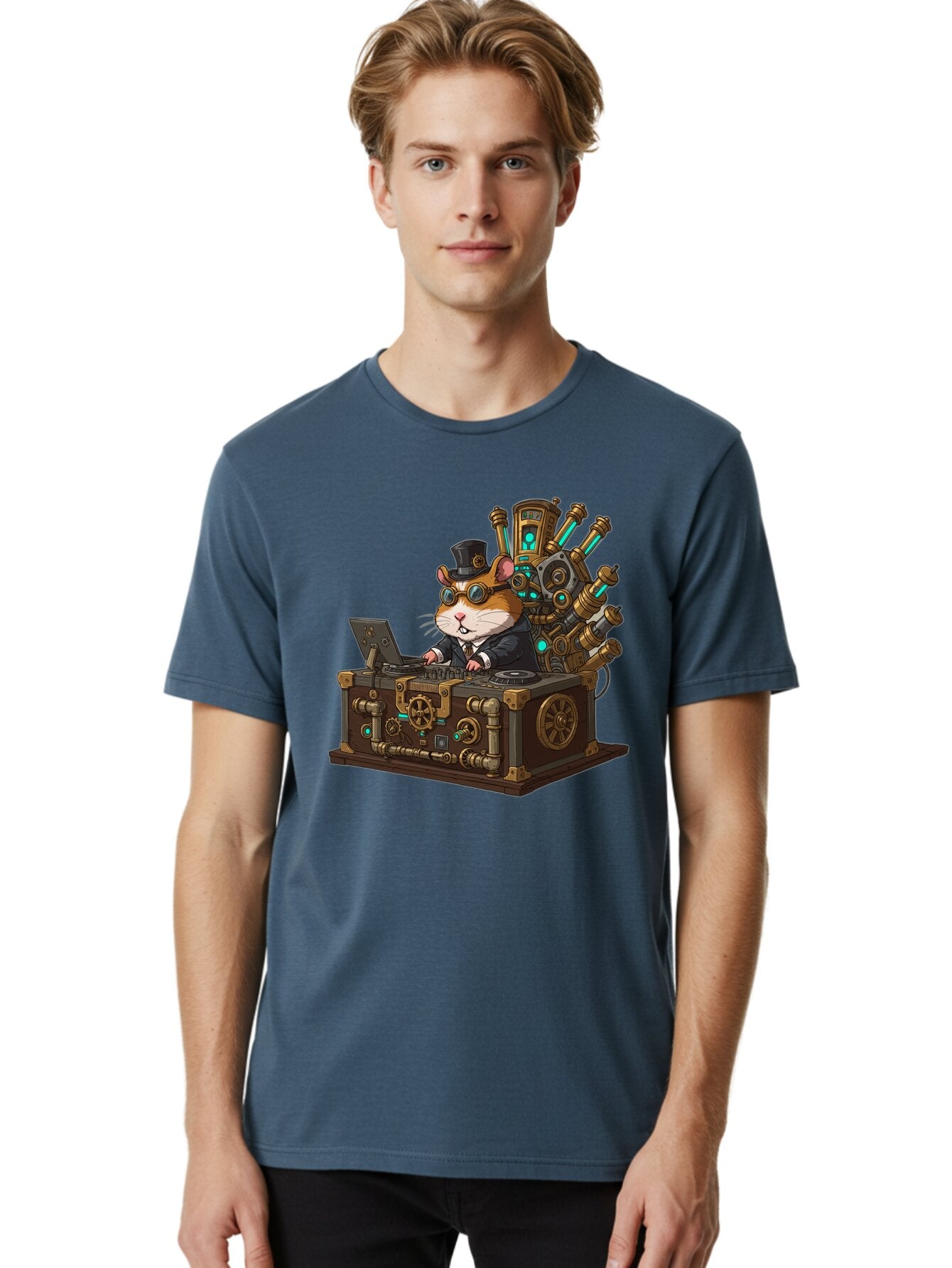 Steampunk-Hamster-Dj Men'S Graphic Tee, 100% Cotton, Comfortable Casual Summer Wear, Machine Washable, Vintage Camera, Old Camera, Antique Camera, Black Camera, Classic Photography, Photography Equipment, Nostalgic Device, Film Camera, Baq072 27
