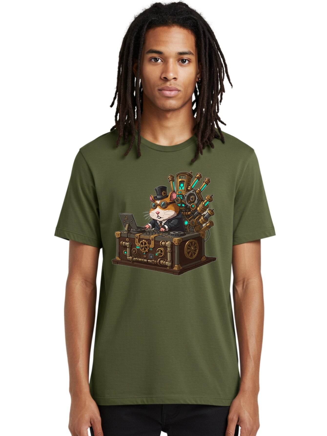 Steampunk-Hamster-Dj Men'S Graphic Tee, 100% Cotton, Comfortable Casual Summer Wear, Machine Washable, Vintage Camera, Old Camera, Antique Camera, Black Camera, Classic Photography, Photography Equipment, Nostalgic Device, Film Camera, Baq072 22