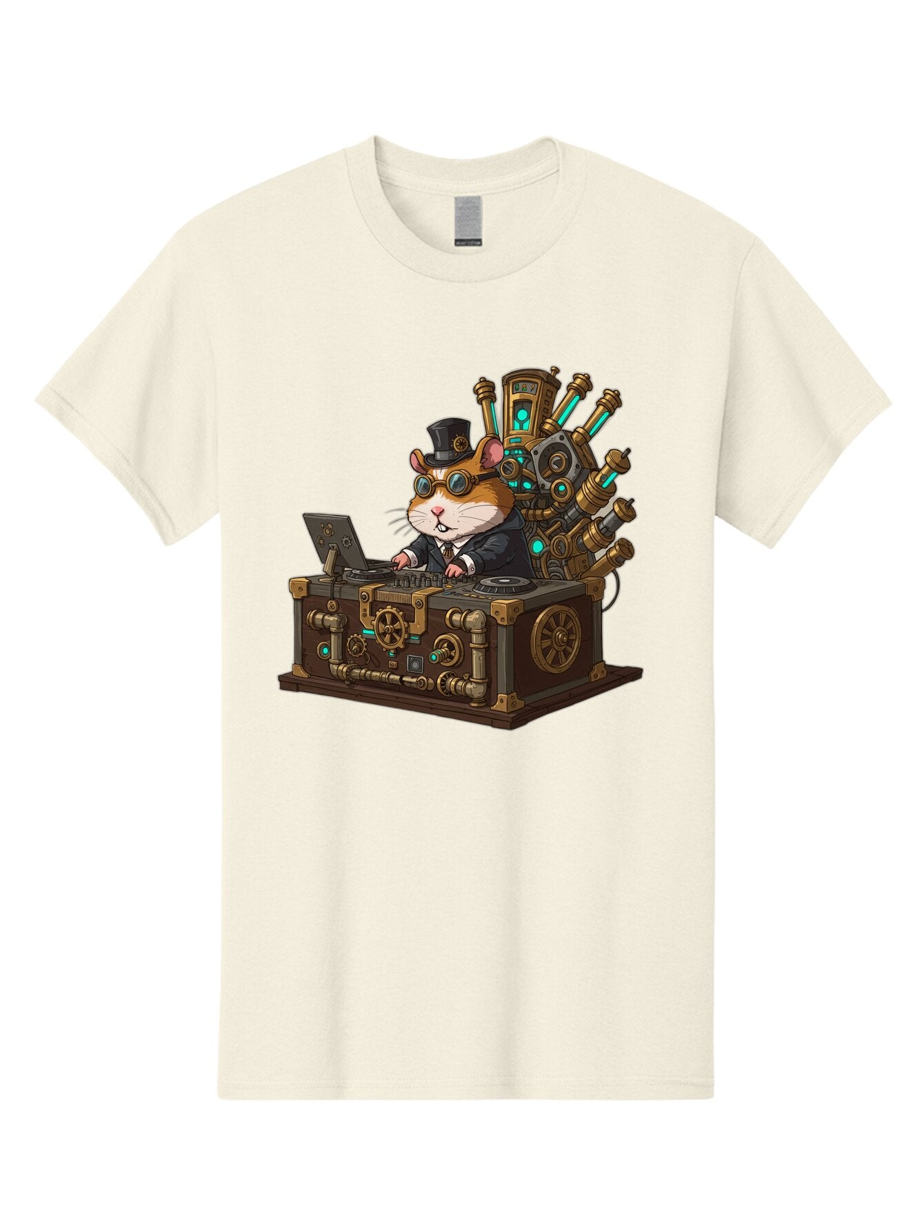 Steampunk-Hamster-Dj Men'S Graphic Tee, 100% Cotton, Comfortable Casual Summer Wear, Machine Washable, Vintage Camera, Old Camera, Antique Camera, Black Camera, Classic Photography, Photography Equipment, Nostalgic Device, Film Camera, Baq072 1