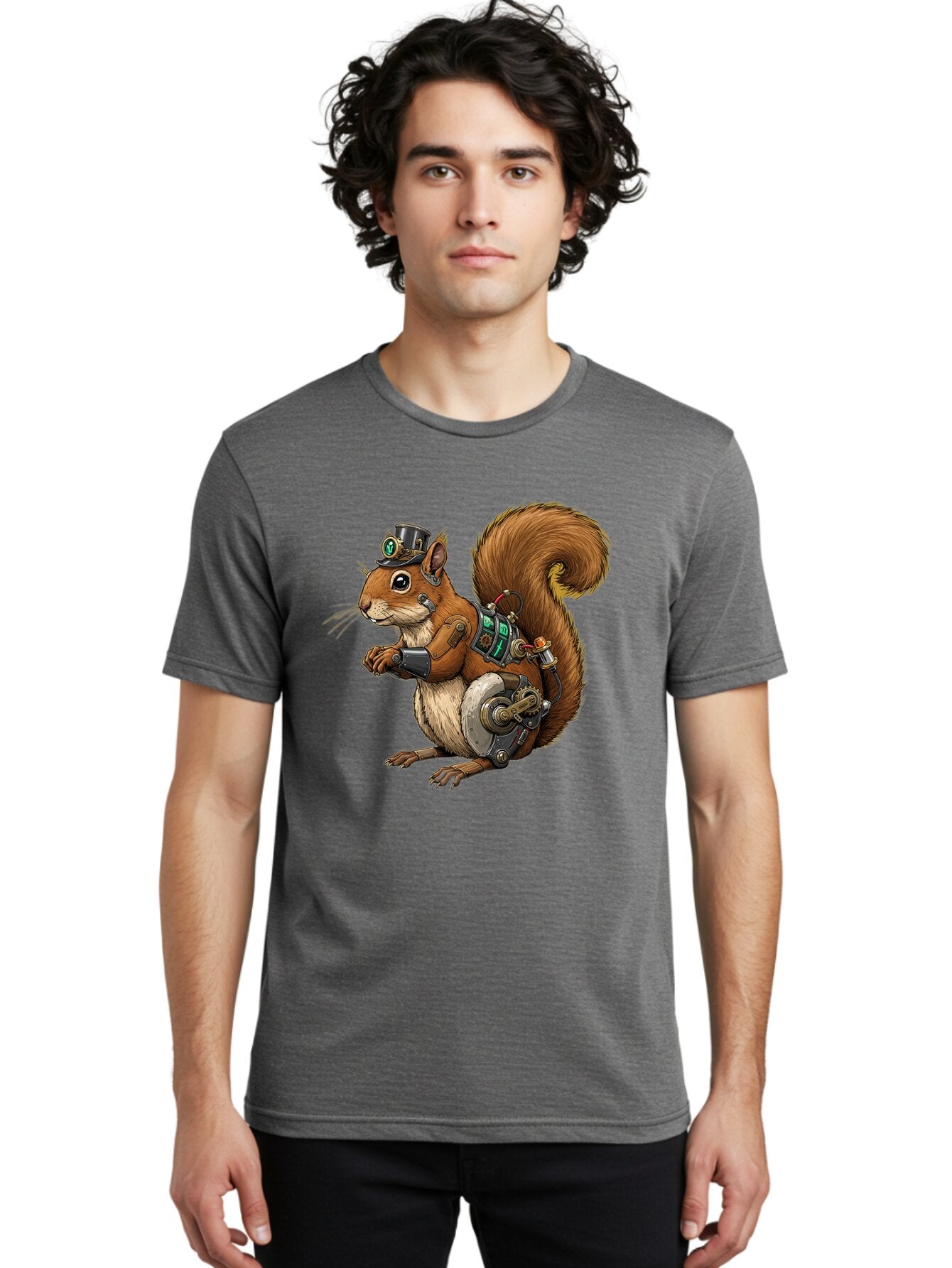 Steampunk-Squirrel Men'S Graphic Tee, 100% Cotton, Comfortable Casual Summer Wear, Machine Washable, Vintage Camera, Old Camera, Antique Camera, Black Camera, Classic Photography, Photography Equipment, Nostalgic Device, Film Camera, Baq075 28