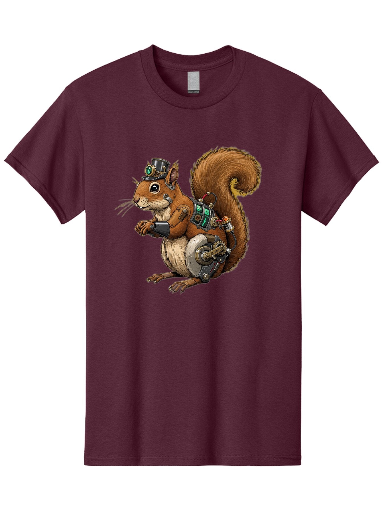 Steampunk-Squirrel Men'S Graphic Tee, 100% Cotton, Comfortable Casual Summer Wear, Machine Washable, Vintage Camera, Old Camera, Antique Camera, Black Camera, Classic Photography, Photography Equipment, Nostalgic Device, Film Camera, Baq075 2