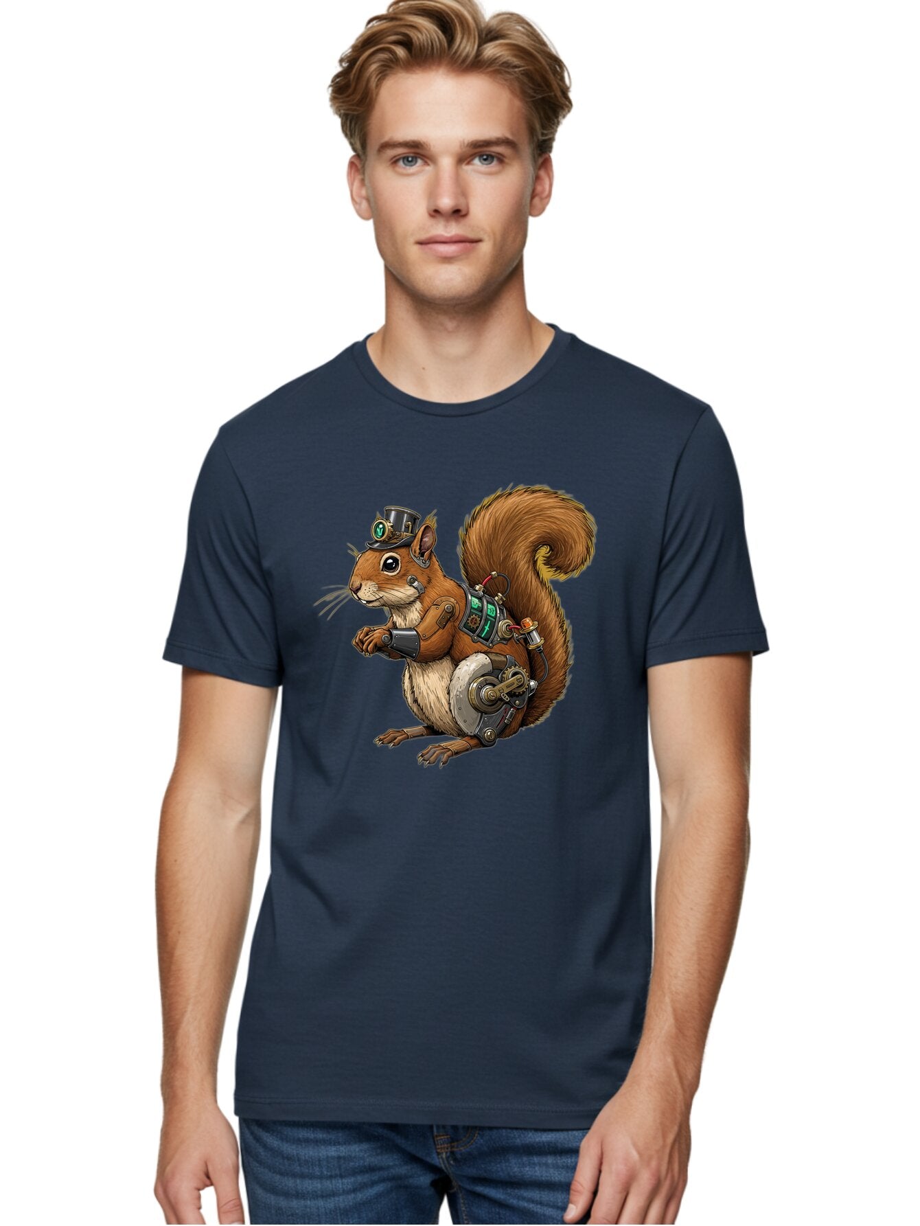 Steampunk-Squirrel Men'S Graphic Tee, 100% Cotton, Comfortable Casual Summer Wear, Machine Washable, Vintage Camera, Old Camera, Antique Camera, Black Camera, Classic Photography, Photography Equipment, Nostalgic Device, Film Camera, Baq075 27
