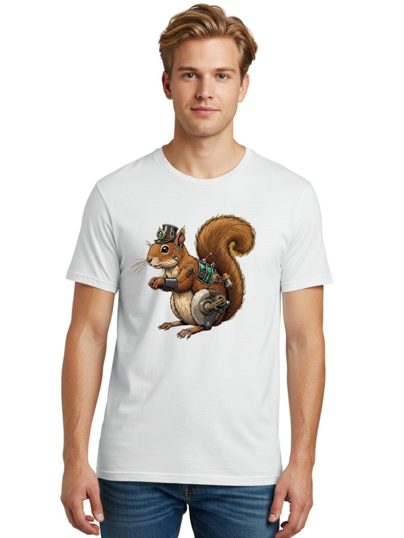Steampunk-Squirrel Men'S Graphic Tee, 100% Cotton, Comfortable Casual Summer Wear, Machine Washable, Vintage Camera, Old Camera, Antique Camera, Black Camera, Classic Photography, Photography Equipment, Nostalgic Device, Film Camera, Baq075 20