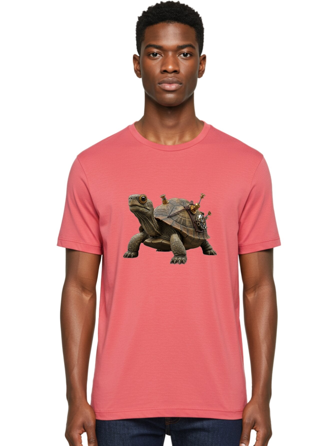 Steampunk-Turtle Men'S Graphic Tee, 100% Cotton, Comfortable Casual Summer Wear, Machine Washable, Vintage Camera, Old Camera, Antique Camera, Black Camera, Classic Photography, Photography Equipment, Nostalgic Device, Film Camera, Camera Art Baq076 23
