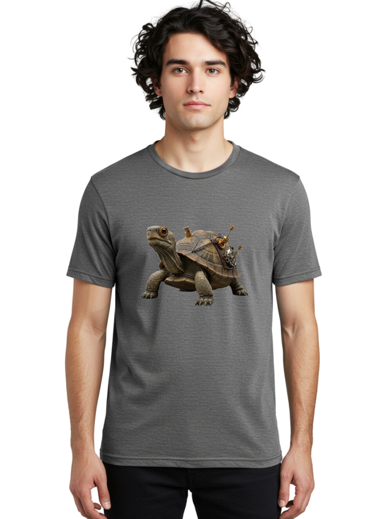 Steampunk-Turtle Men'S Graphic Tee, 100% Cotton, Comfortable Casual Summer Wear, Machine Washable, Vintage Camera, Old Camera, Antique Camera, Black Camera, Classic Photography, Photography Equipment, Nostalgic Device, Film Camera, Camera Art Baq076 22
