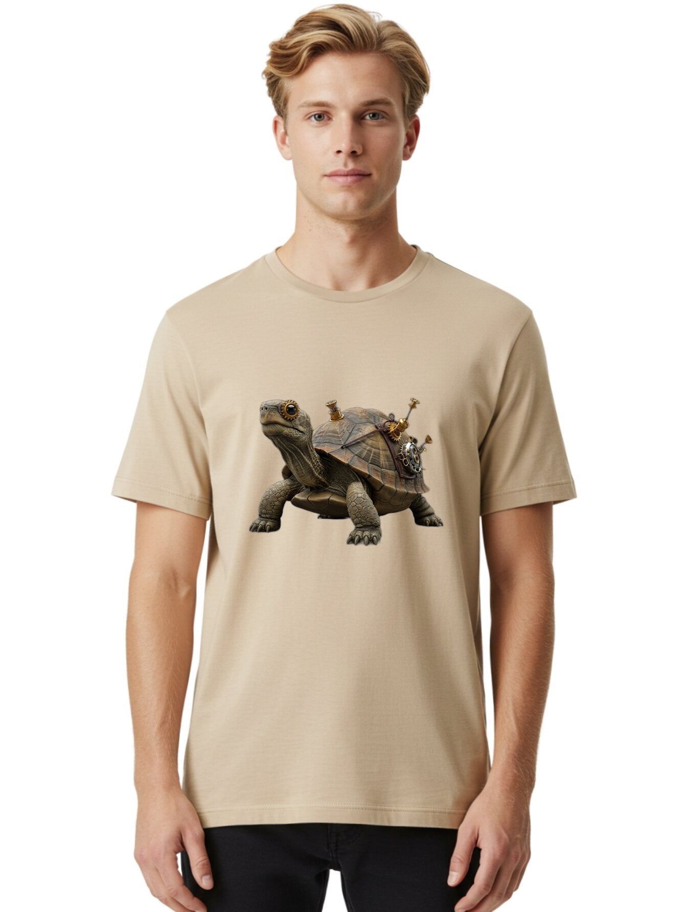 Steampunk-Turtle Men'S Graphic Tee, 100% Cotton, Comfortable Casual Summer Wear, Machine Washable, Vintage Camera, Old Camera, Antique Camera, Black Camera, Classic Photography, Photography Equipment, Nostalgic Device, Film Camera, Camera Art Baq076 29