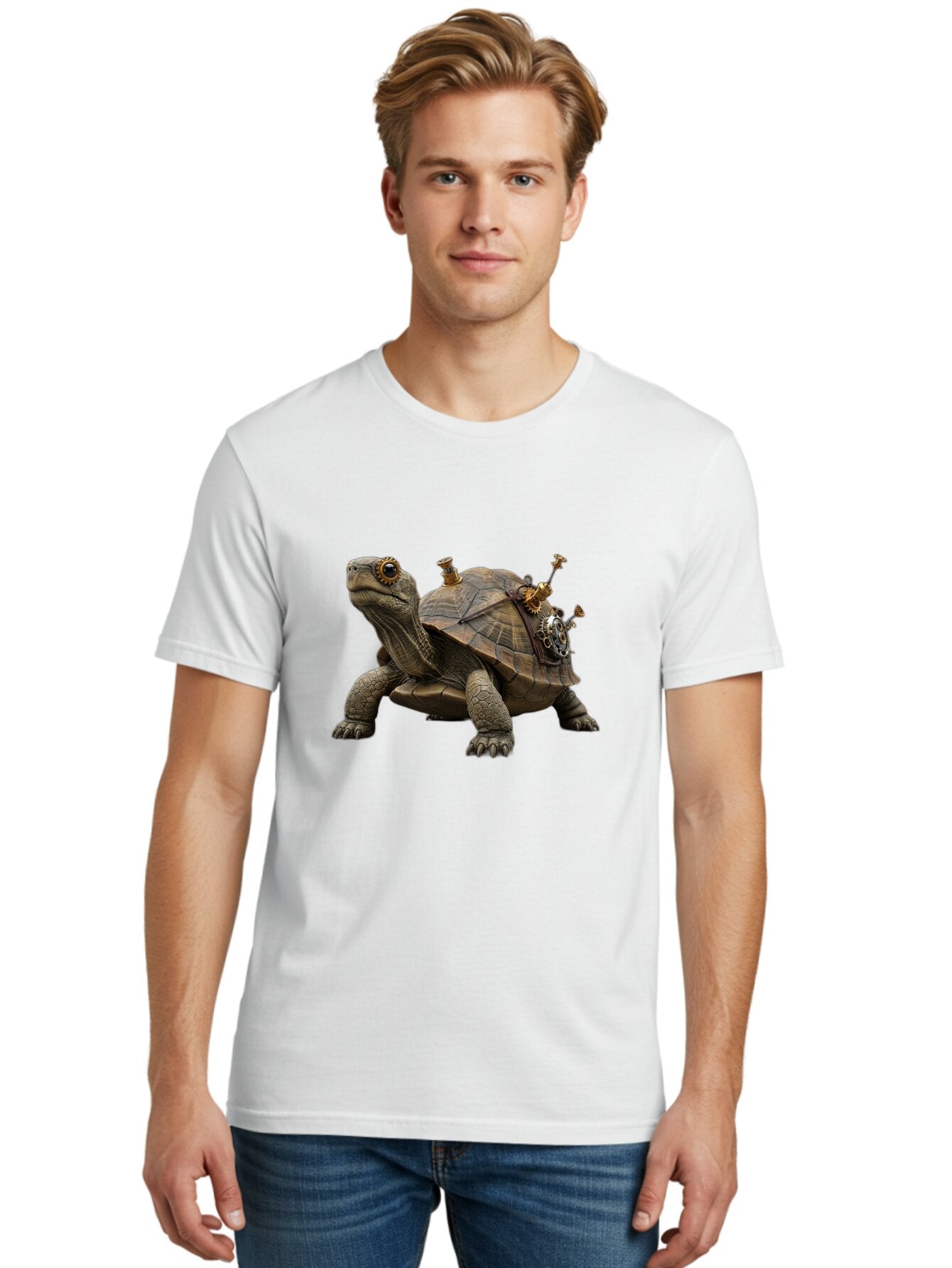Steampunk-Turtle Men'S Graphic Tee, 100% Cotton, Comfortable Casual Summer Wear, Machine Washable, Vintage Camera, Old Camera, Antique Camera, Black Camera, Classic Photography, Photography Equipment, Nostalgic Device, Film Camera, Camera Art Baq076 20