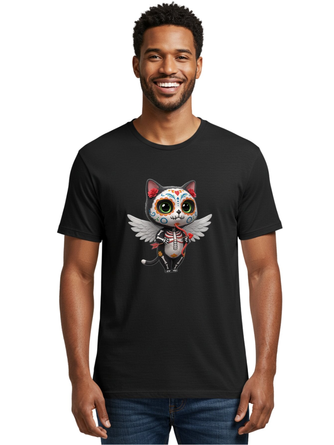 Sugar-Skull-Cat Men'S Graphic Tee, 100% Cotton, Comfortable Casual Summer Wear, Machine Washable, Vintage Camera, Old Camera, Antique Camera, Black Camera, Classic Photography, Photography Equipment, Nostalgic Device, Film Camera, Camera Art Baq081 21