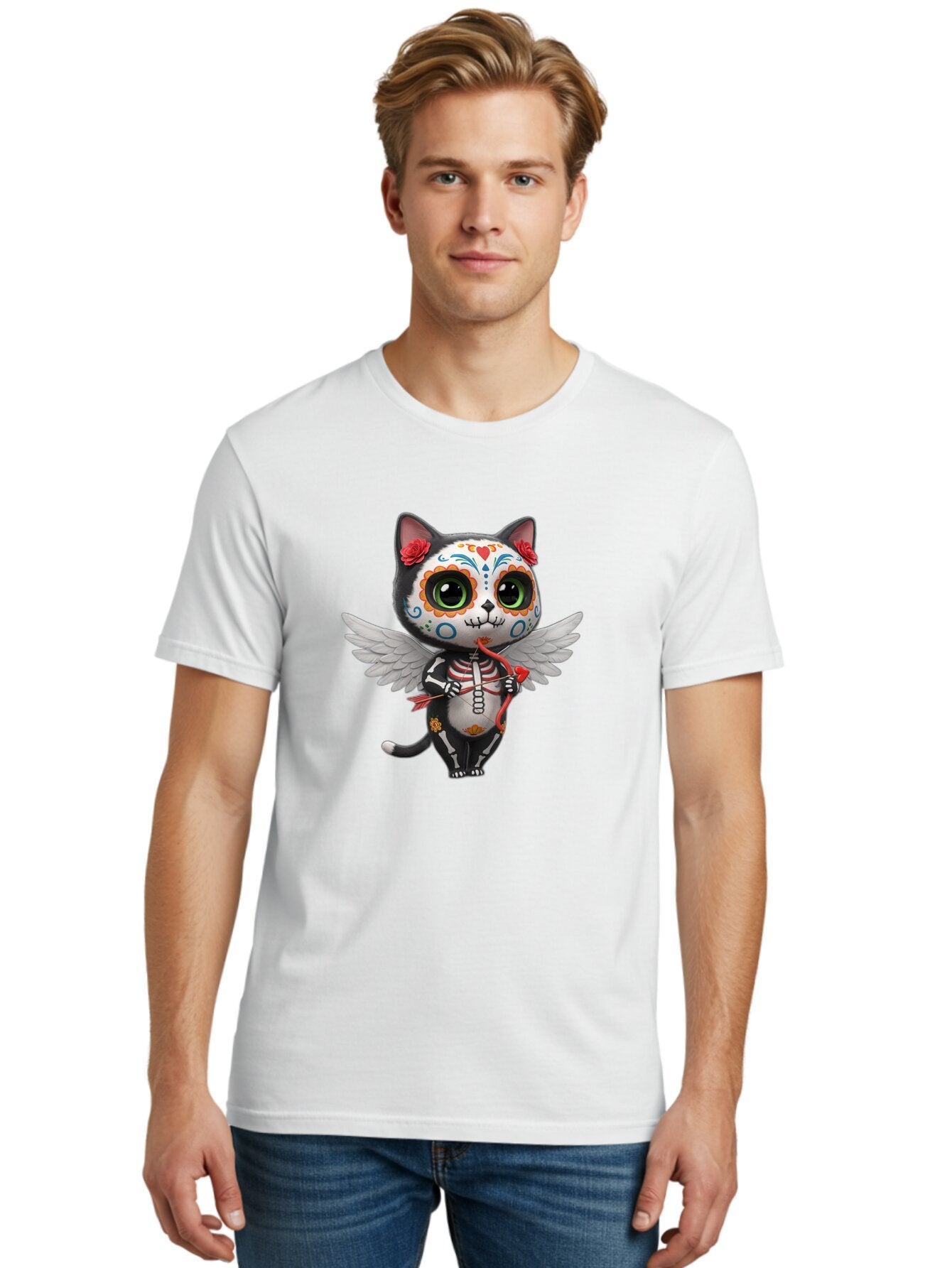 Sugar-Skull-Cat Men'S Graphic Tee, 100% Cotton, Comfortable Casual Summer Wear, Machine Washable, Vintage Camera, Old Camera, Antique Camera, Black Camera, Classic Photography, Photography Equipment, Nostalgic Device, Film Camera, Camera Art Baq081 19