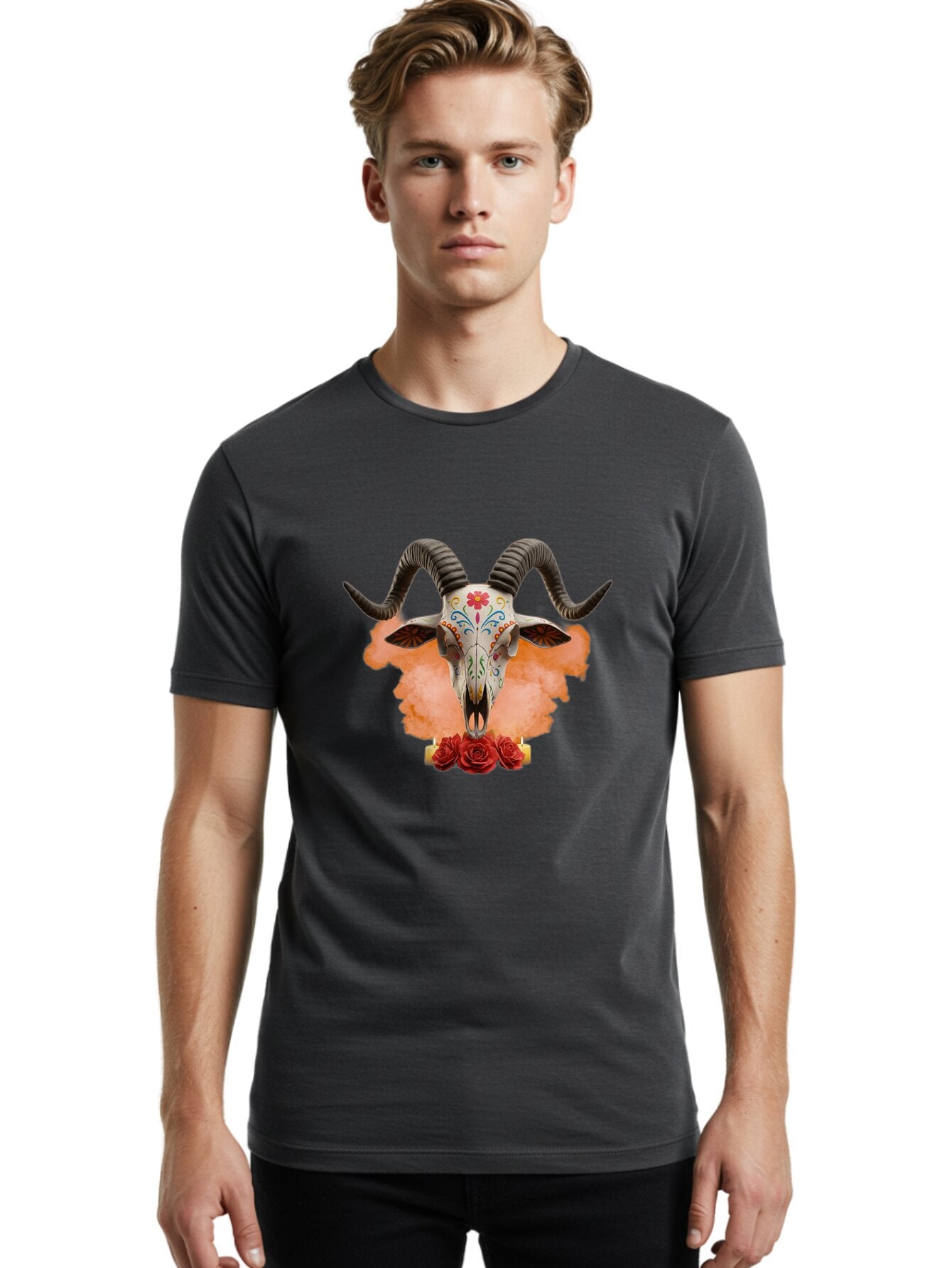 Sugar-Skull-Goat Men'S Graphic Tee, 100% Cotton, Comfortable Casual Summer Wear, Machine Washable, Vintage Camera, Old Camera, Antique Camera, Black Camera, Classic Photography, Photography Equipment, Nostalgic Device, Film Camera, Camera Art Baq082 27