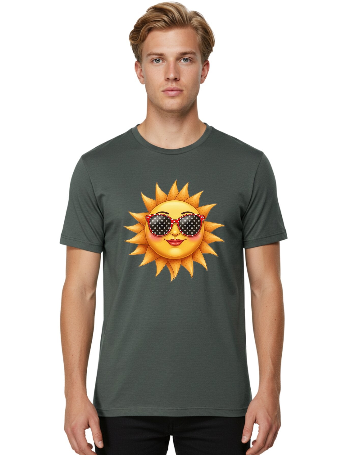 Sun-With-Sunglasses-2 Men'S Graphic Tee, 100% Cotton, Comfortable Casual Summer Wear, Machine Washable, Vintage Camera, Old Camera, Antique Camera, Black Camera, Classic Photography, Photography Equipment, Nostalgic Device, Film Camera, Baq089 16