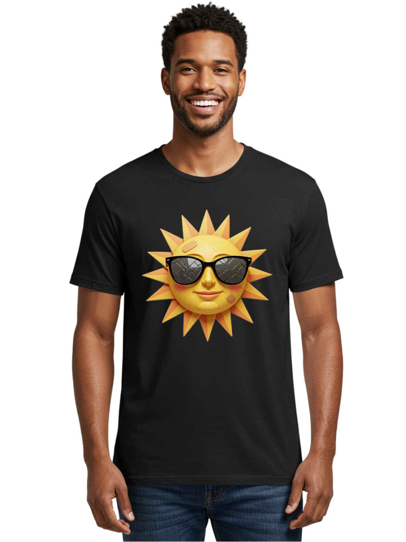 Sun-With-Sunglasses-4 Men'S Graphic Tee, 100% Cotton, Comfortable Casual Summer Wear, Machine Washable, Vintage Camera, Old Camera, Antique Camera, Black Camera, Classic Photography, Photography Equipment, Nostalgic Device, Film Camera, Baq091 19