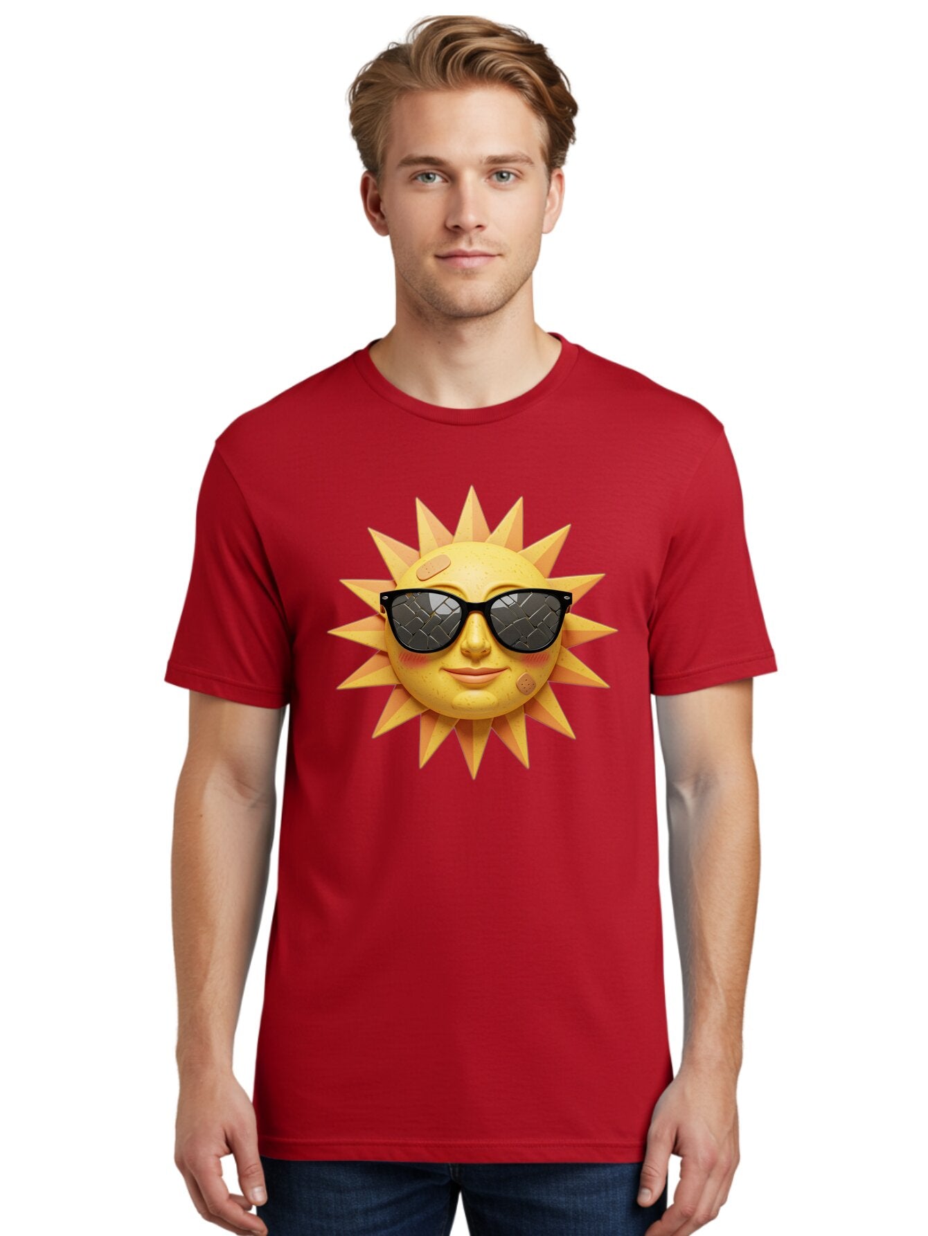 Sun-With-Sunglasses-4 Men'S Graphic Tee, 100% Cotton, Comfortable Casual Summer Wear, Machine Washable, Vintage Camera, Old Camera, Antique Camera, Black Camera, Classic Photography, Photography Equipment, Nostalgic Device, Film Camera, Baq091 28