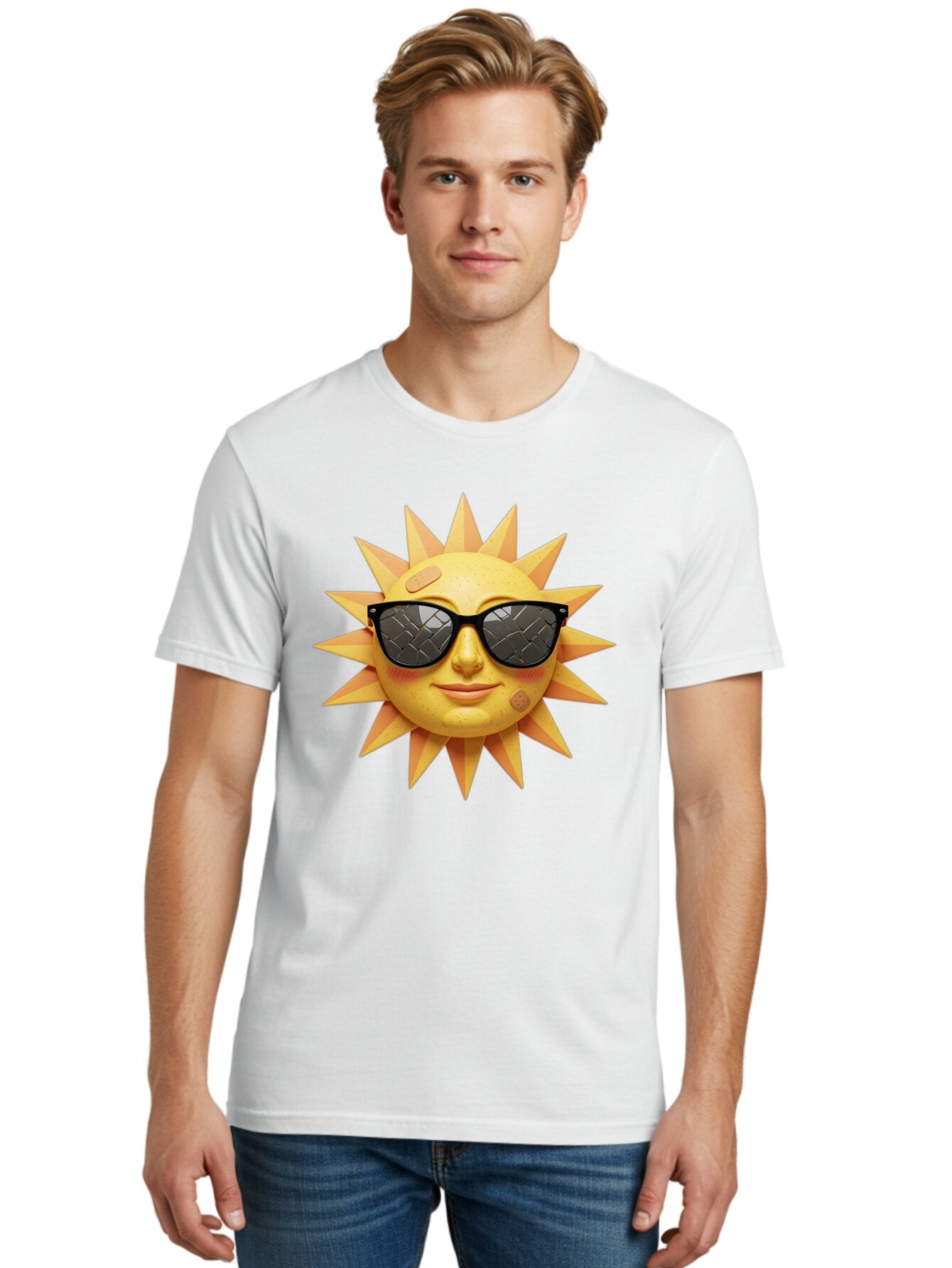 Sun-With-Sunglasses-4 Men'S Graphic Tee, 100% Cotton, Comfortable Casual Summer Wear, Machine Washable, Vintage Camera, Old Camera, Antique Camera, Black Camera, Classic Photography, Photography Equipment, Nostalgic Device, Film Camera, Baq091 18