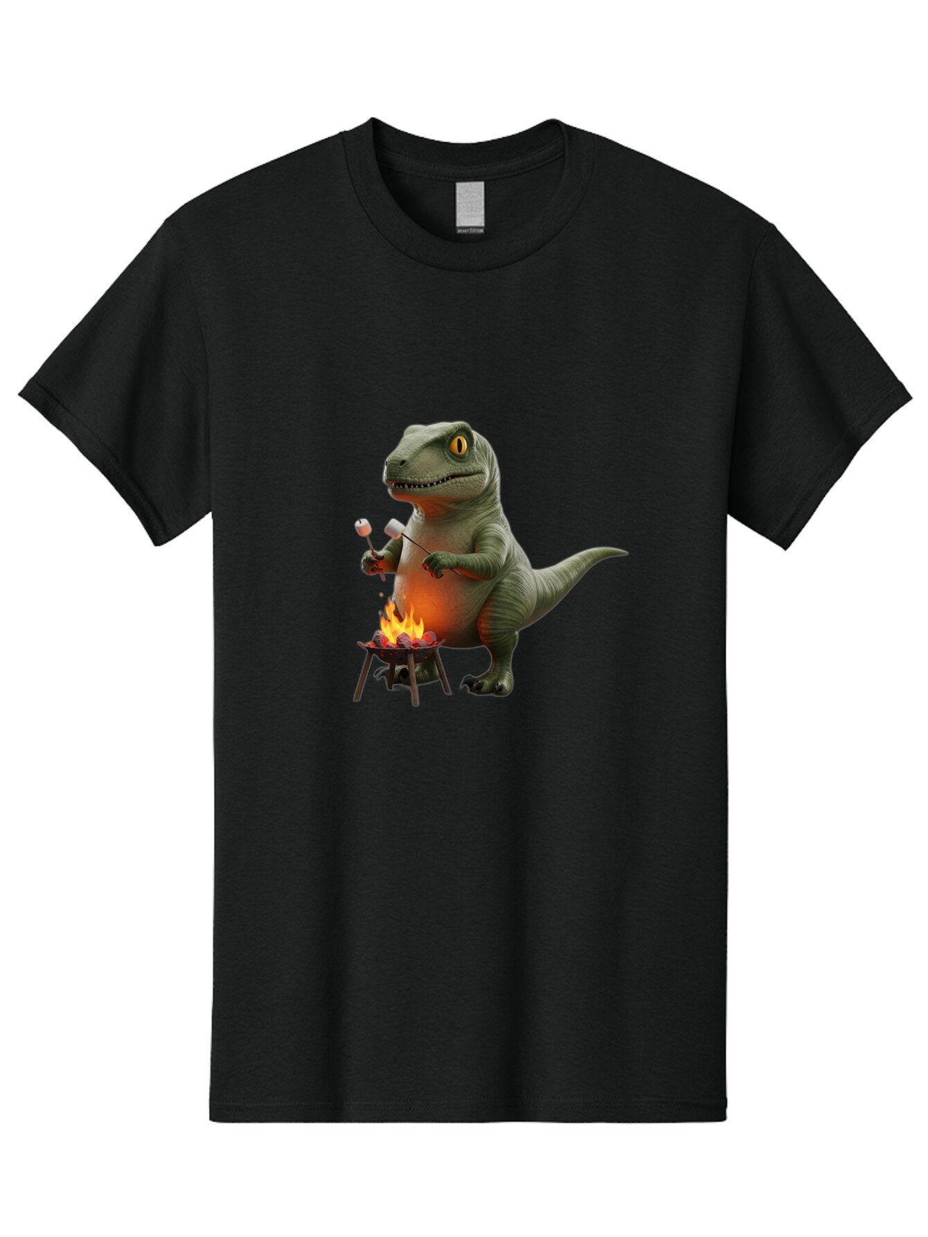 T-Rex-Roasting-Marshmallow Men'S Graphic Tee, 100% Cotton, Comfortable Casual Summer Wear, Machine Washable, Vintage Camera, Old Camera, Antique Camera, Black Camera, Classic Photography, Photography Equipment, Nostalgic Device, Film Camera, Baq097 13