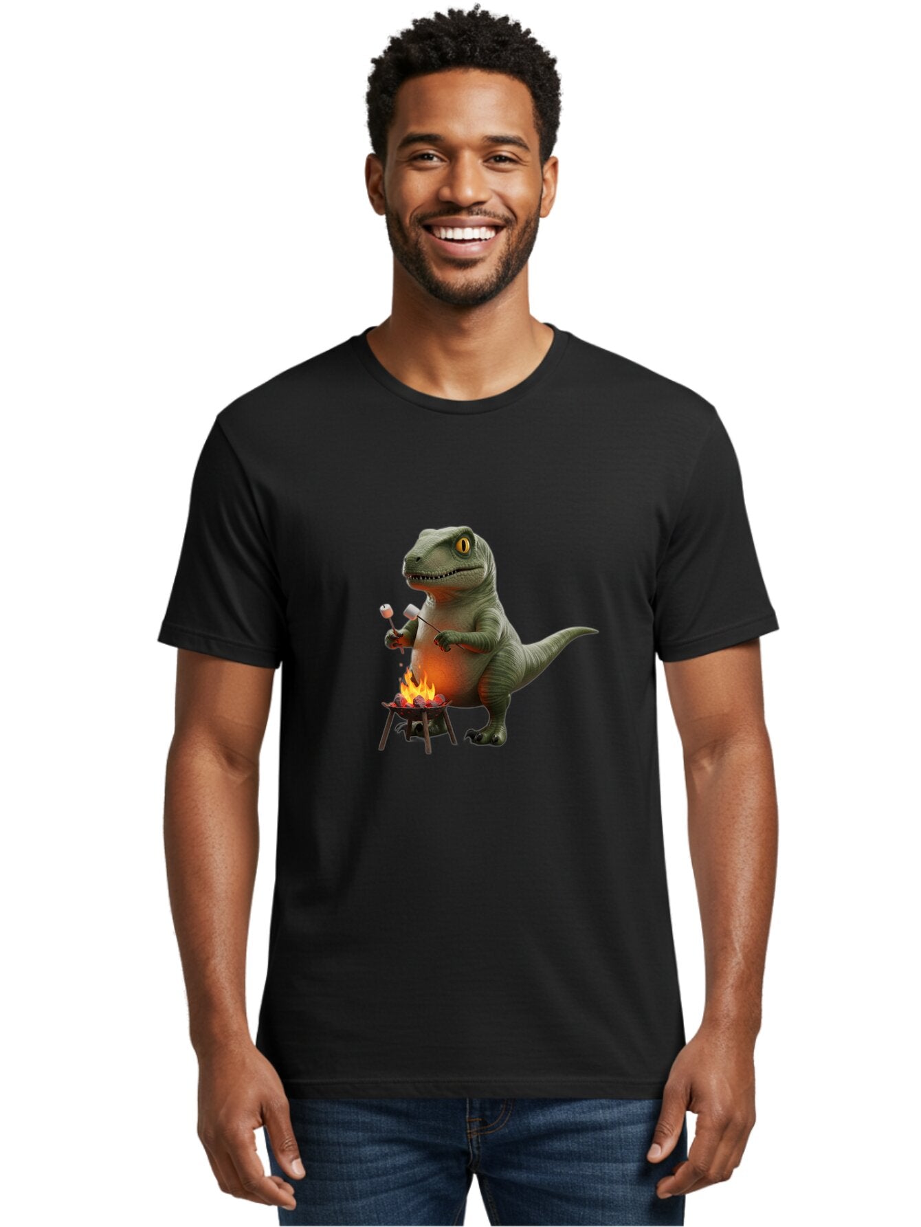 T-Rex-Roasting-Marshmallow Men'S Graphic Tee, 100% Cotton, Comfortable Casual Summer Wear, Machine Washable, Vintage Camera, Old Camera, Antique Camera, Black Camera, Classic Photography, Photography Equipment, Nostalgic Device, Film Camera, Baq097 20