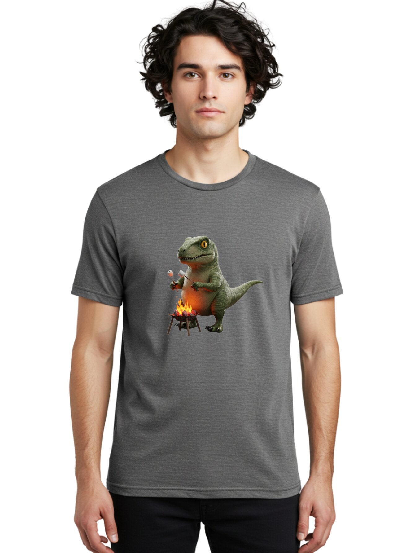 T-Rex-Roasting-Marshmallow Men'S Graphic Tee, 100% Cotton, Comfortable Casual Summer Wear, Machine Washable, Vintage Camera, Old Camera, Antique Camera, Black Camera, Classic Photography, Photography Equipment, Nostalgic Device, Film Camera, Baq097 19